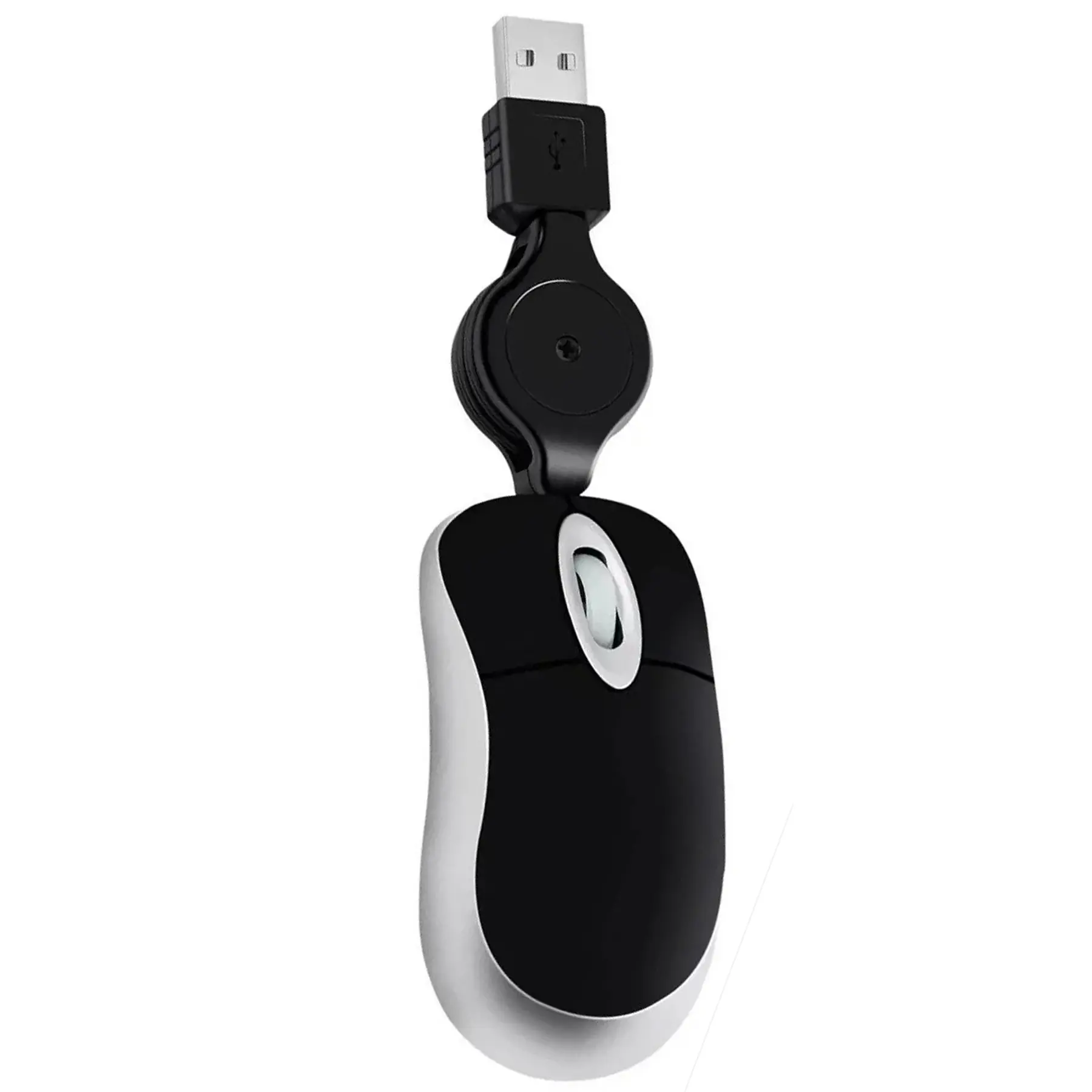 Compact USB Retractable Cord Mouse Notebook PC