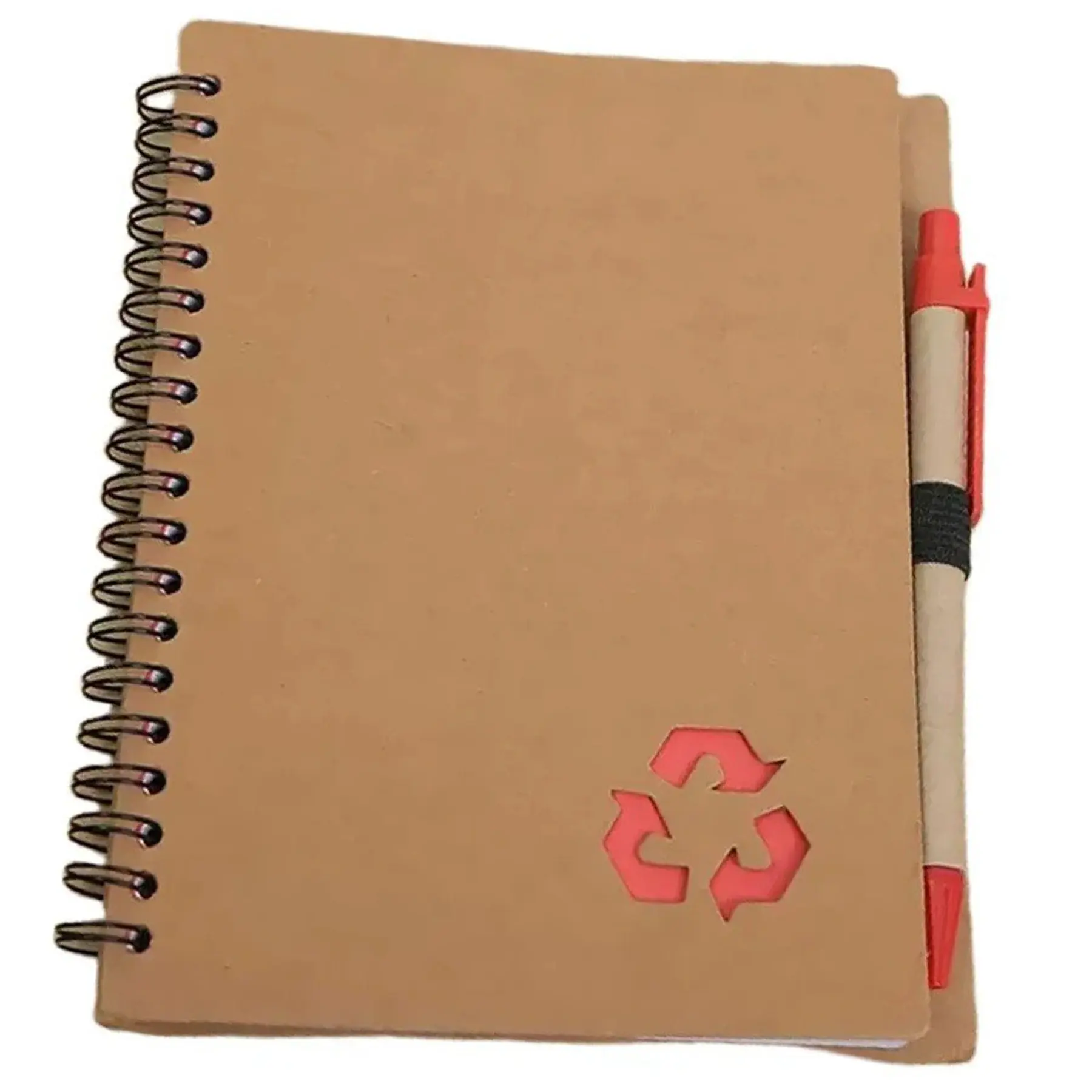 Eco Recycled Kraft Spiral Notebook Pen Included