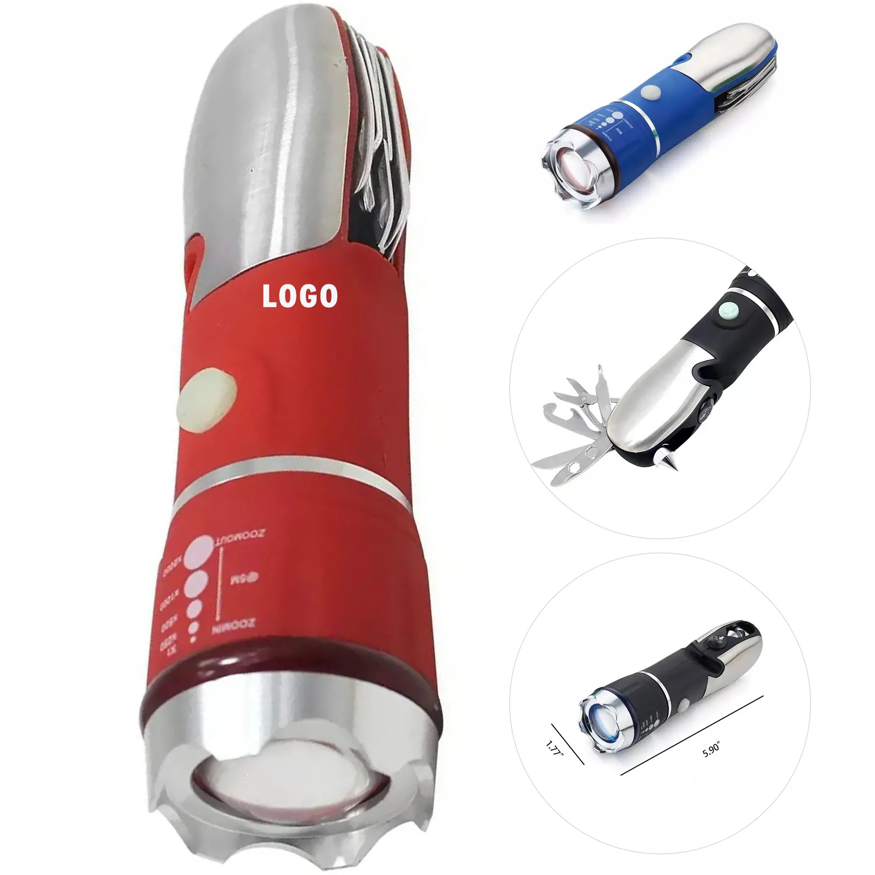 LED Emergency Escape Hammer Car Safety Seat Belt Cutter Window Breaker 2
