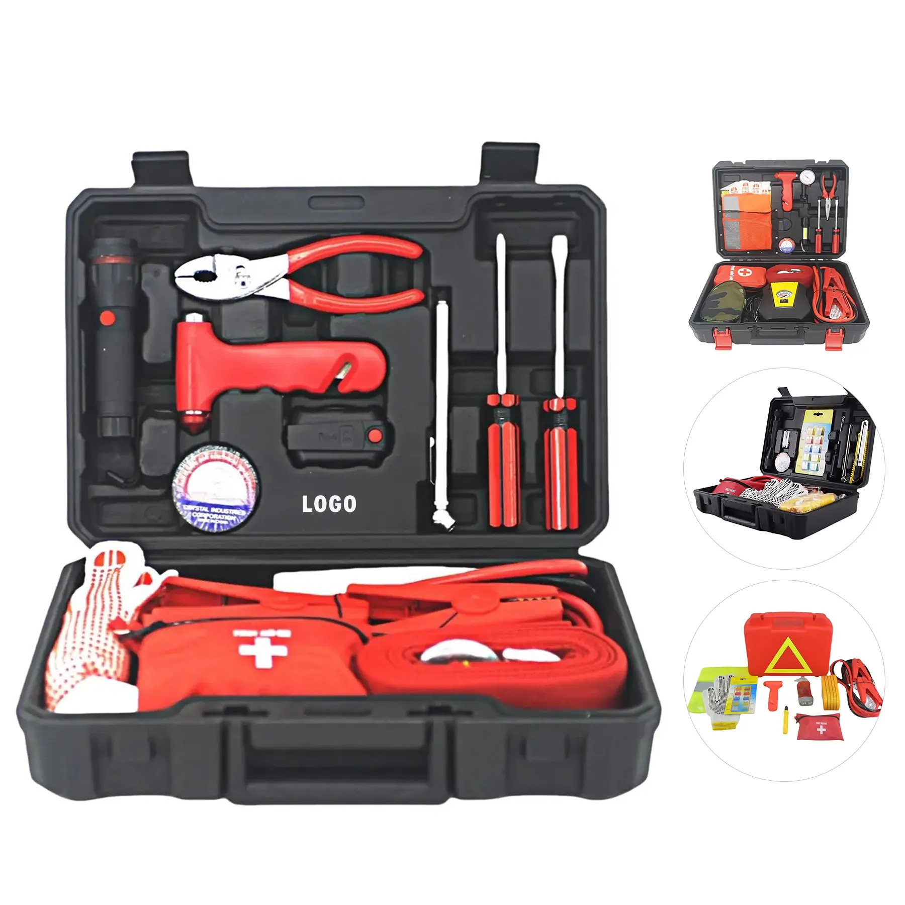 21 Piece Vehicle Roadside Emergency Safety Kit with Flashlight and Tools 2