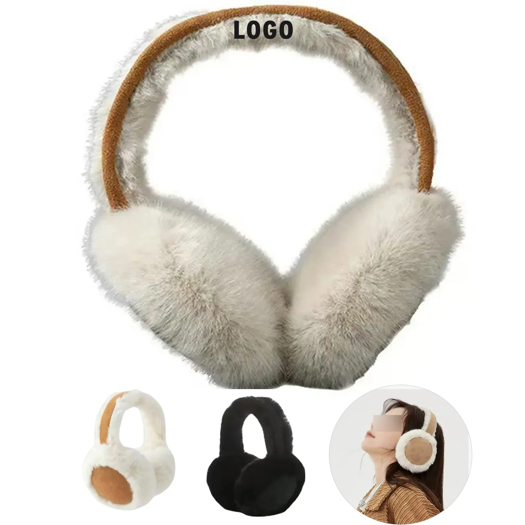 Custom Logo Fleece Ear Warmers for Cold Weather Outdoor Sports 2