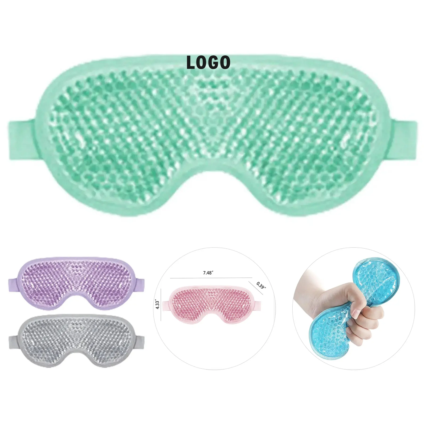 Unisex Stretchable Cooling Gel Eye Mask Relieves Puffiness Dark Circles 2