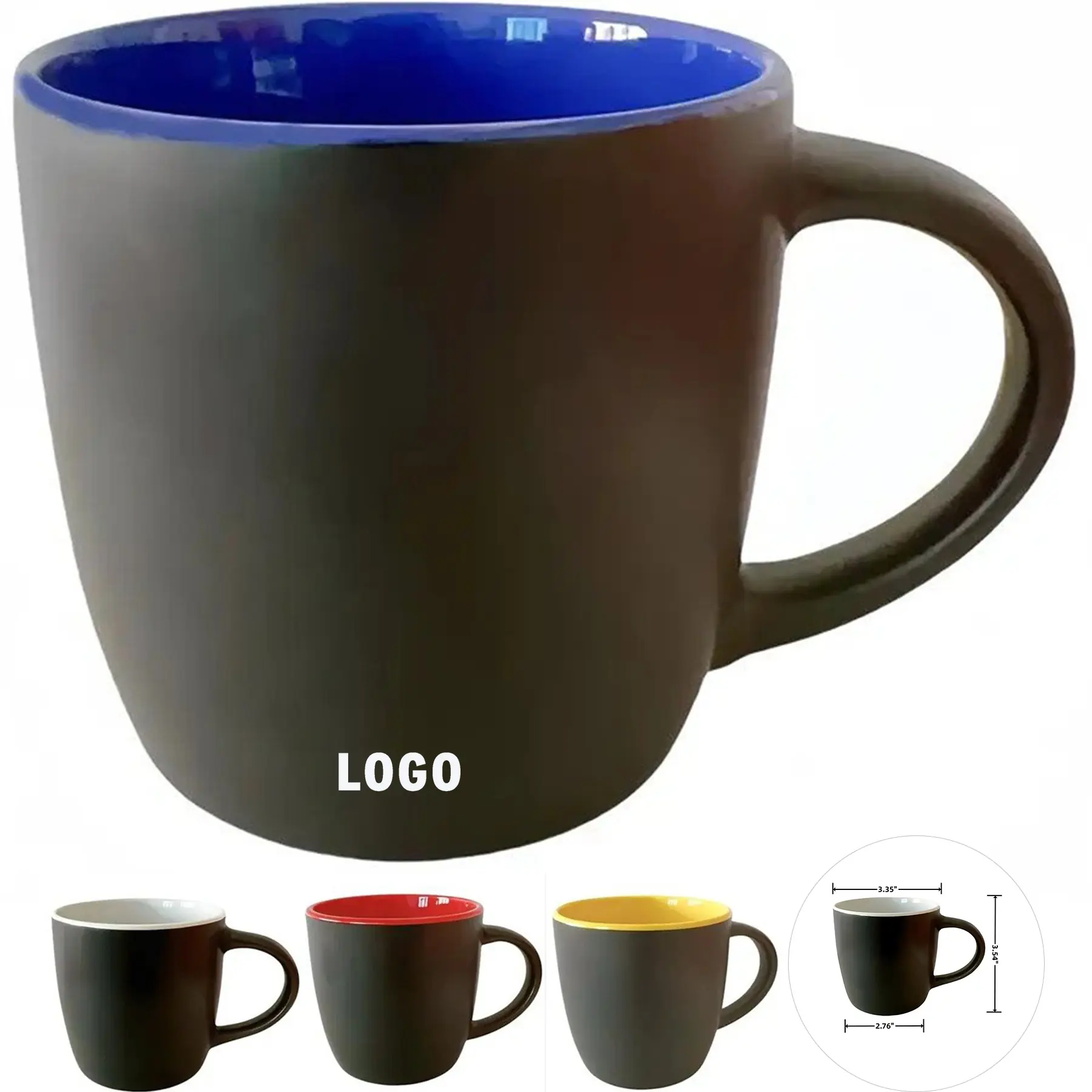 Dual Color Ceramic Coffee Mugs 10oz Home Restaurant Use 2