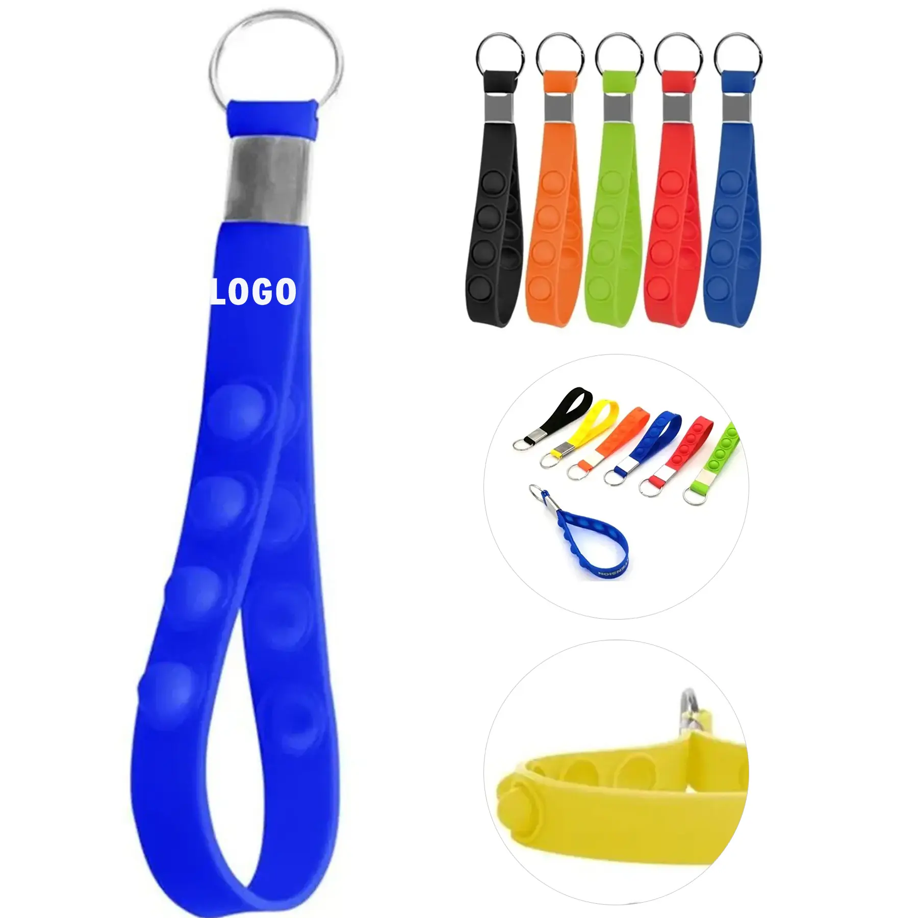 Silicone Bubble Popping Keychain Wristband Stress Relief Tool 2