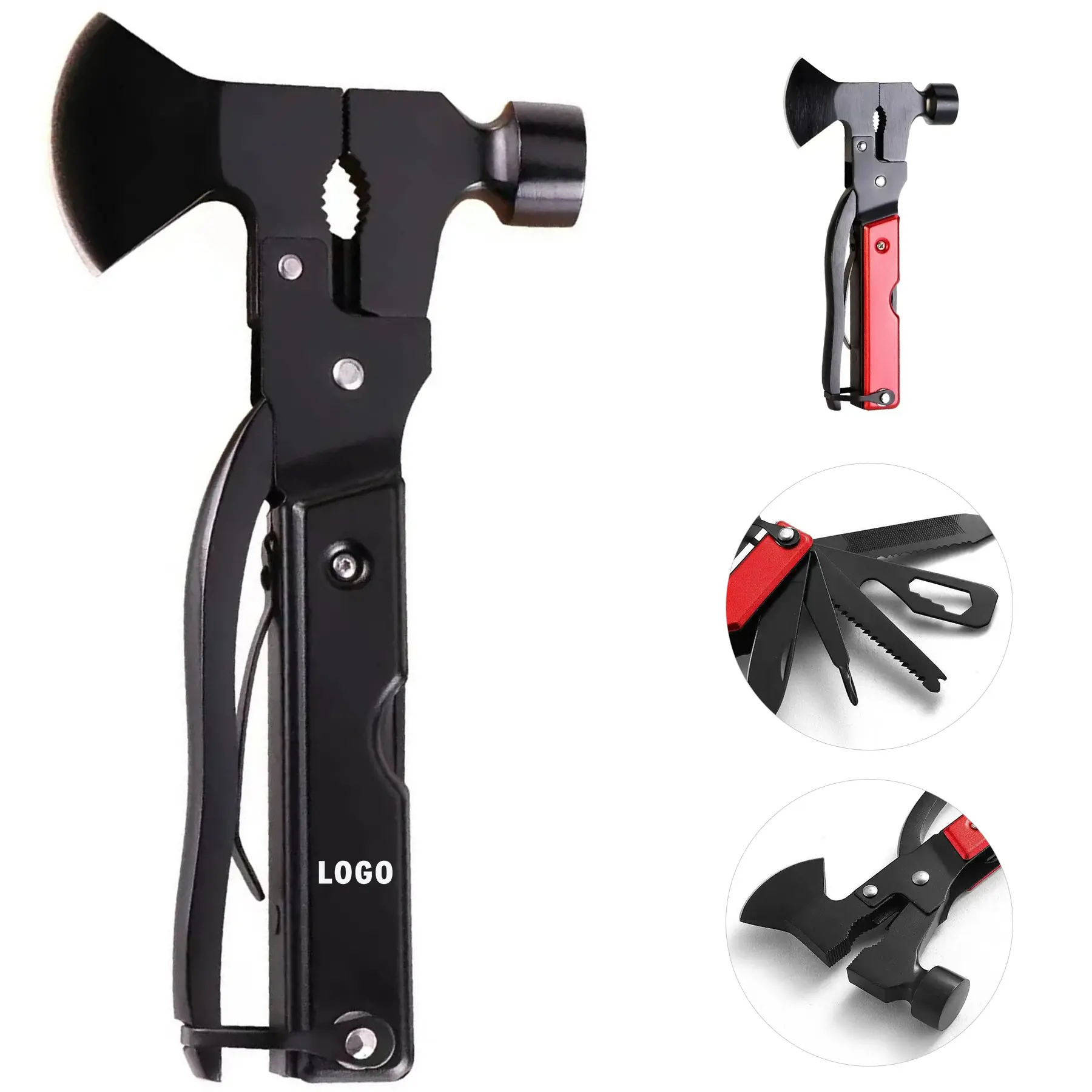 16 Function Outdoor Portable Hatchet Multi Tool Survival Hammer 2