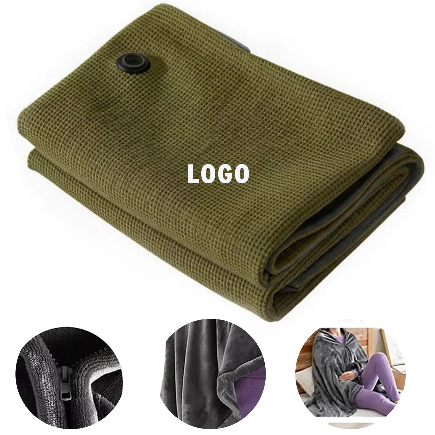 USB Powered Cozy Fleece Heated Throw Blanket 2