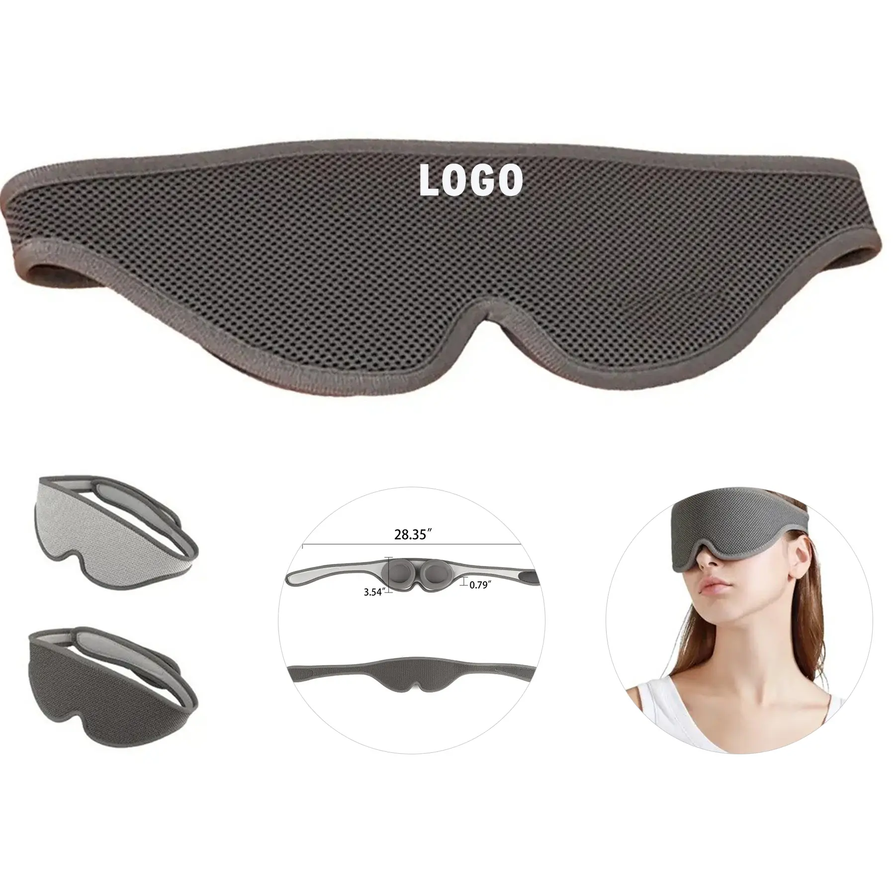 Ergonomic Contour Sleep Mask for Travel with Adjustable Straps 2