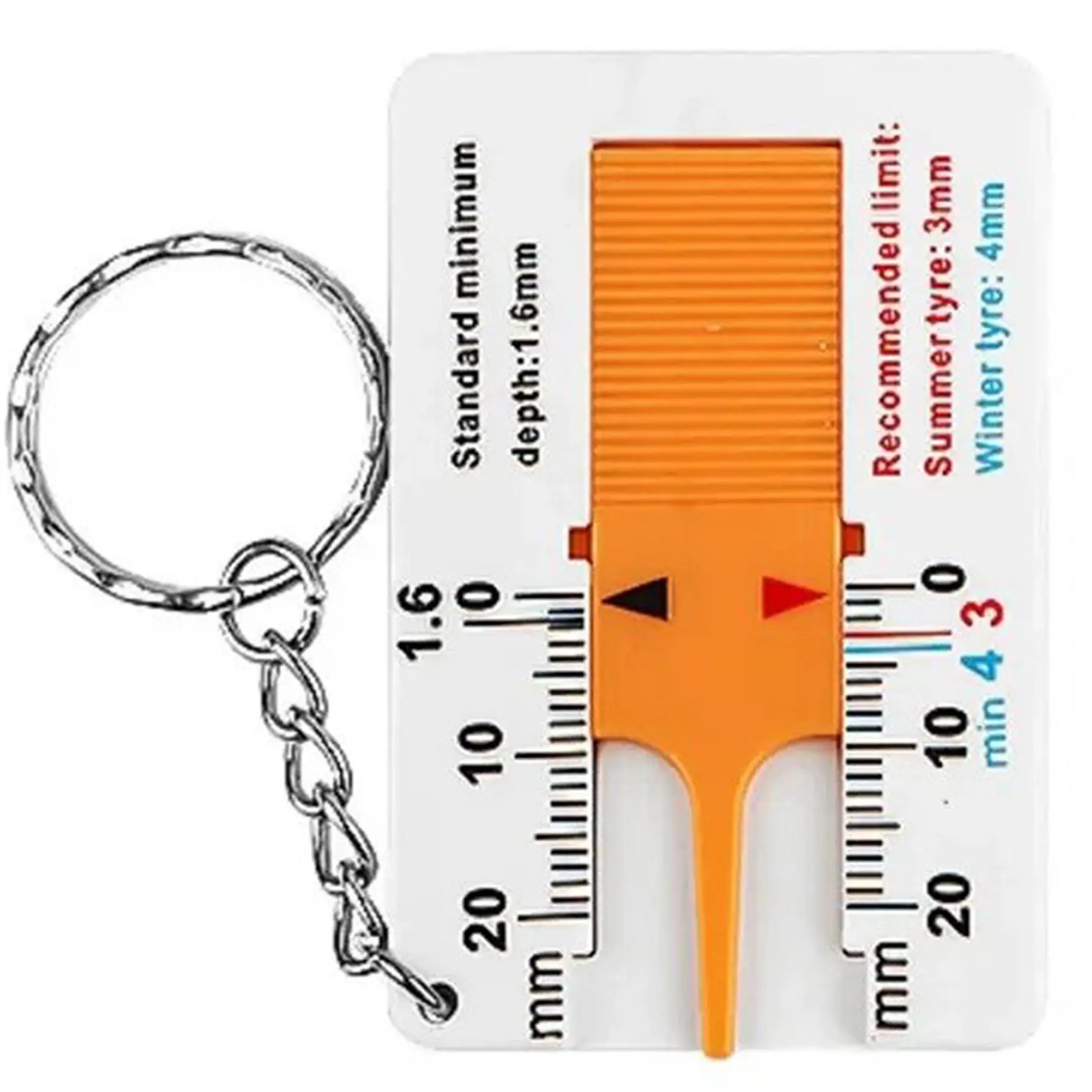 Compact Tire Tread Depth Gauge Keychain Car Truck SUV