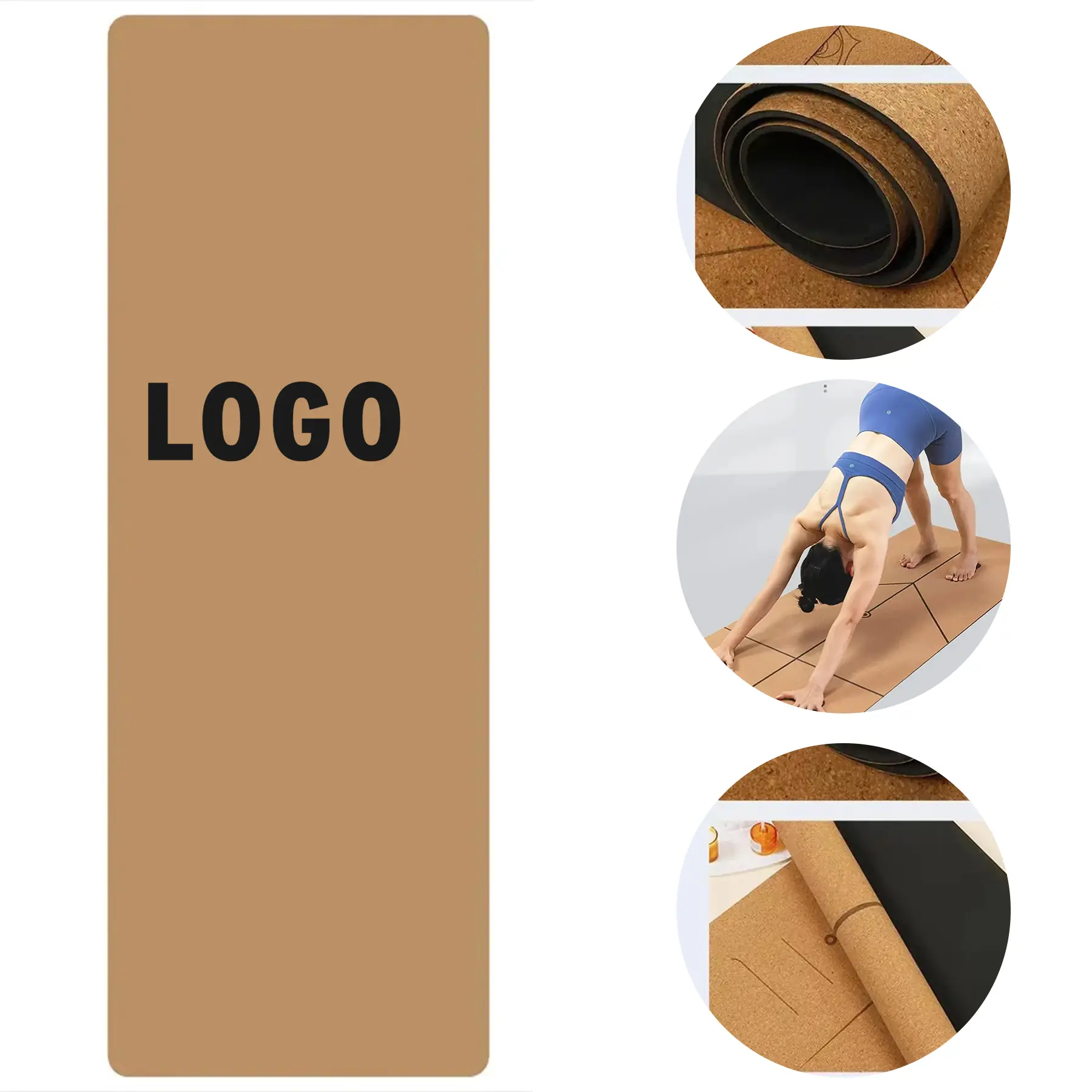 Eco Friendly Cork Yoga Mat Non Slip Workout Support 2