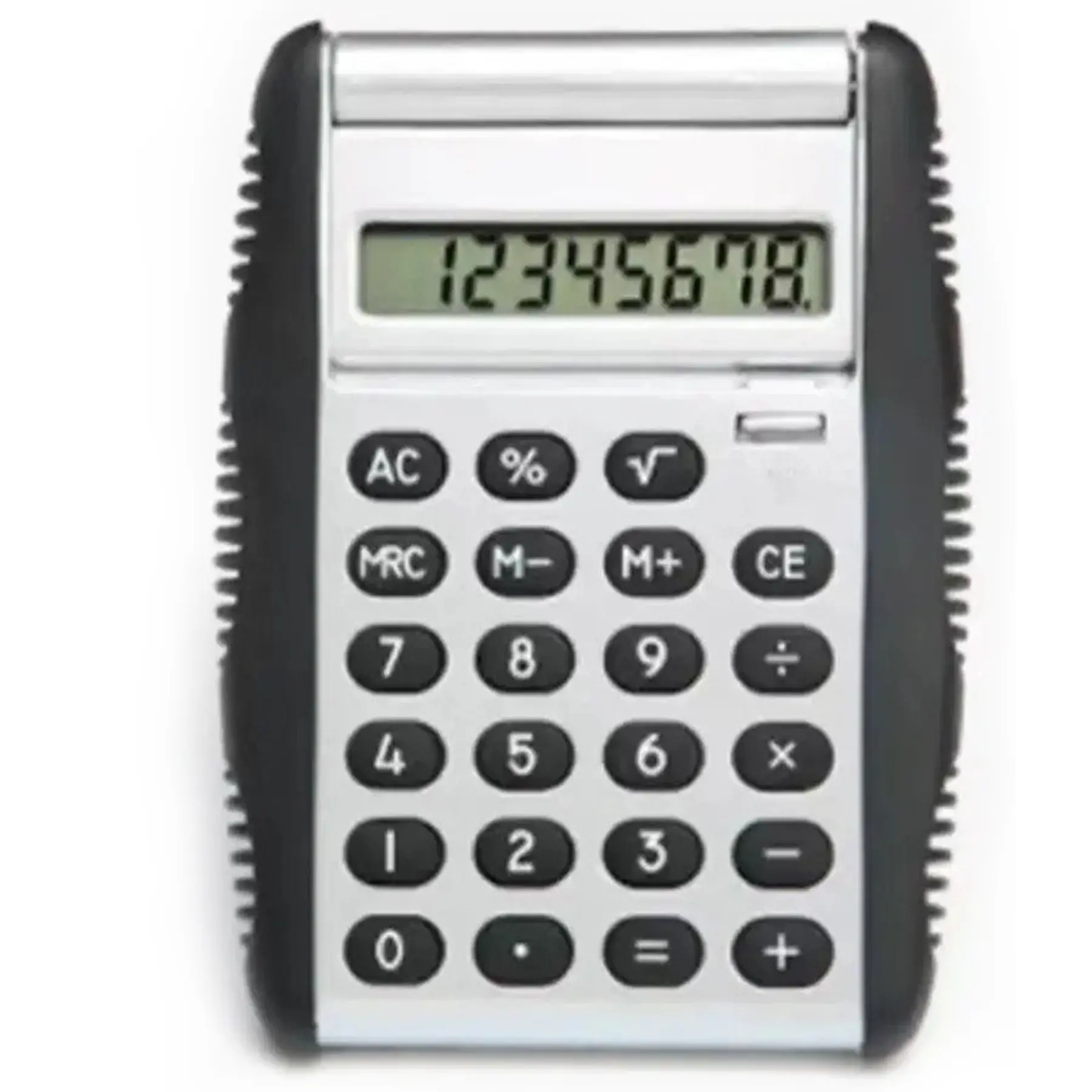Pocket Rubber Grip Calculator 8 Digit Memory Flip Stand