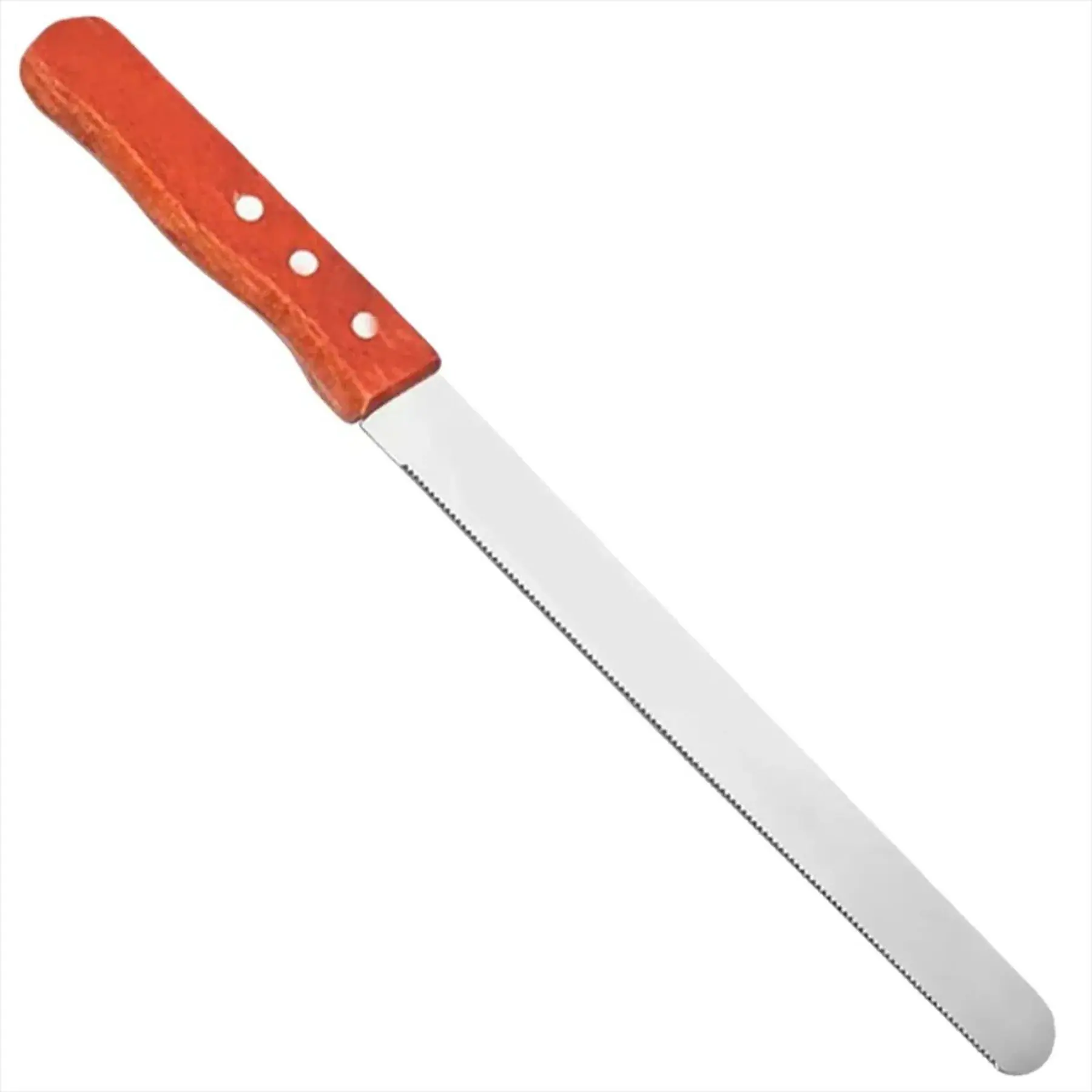 Stainless Steel Serrated Bread Knife Ergonomic Wooden Handle for Pastries