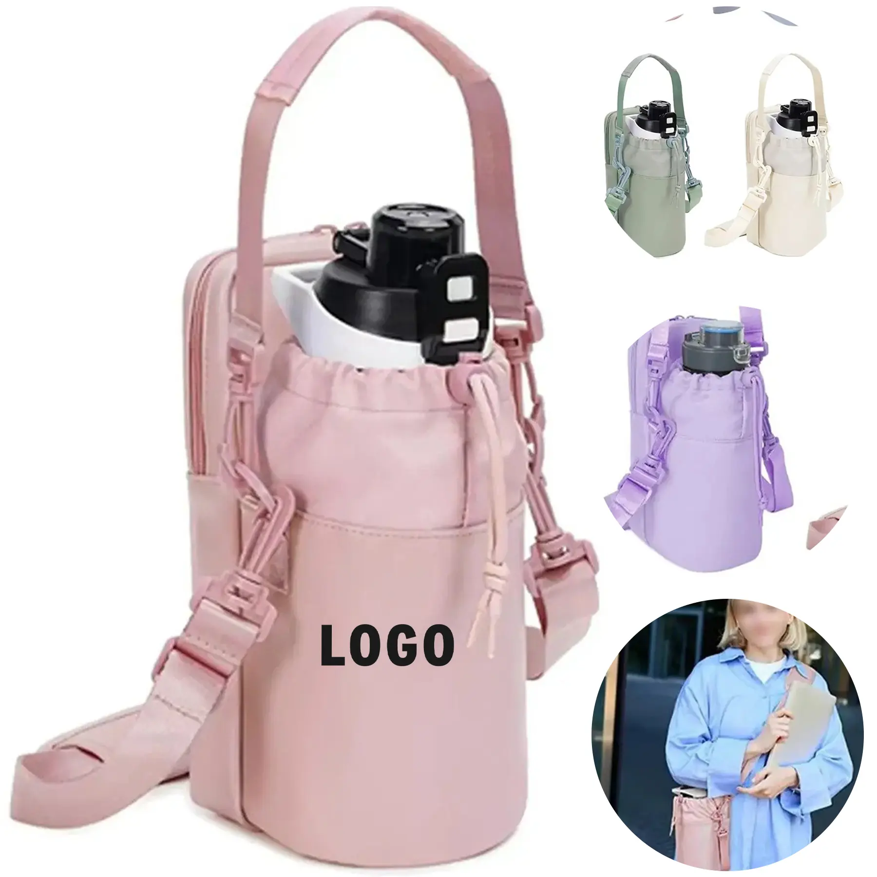 Bottle Holder Sling Bag with Extra Pocket for Essentials 2