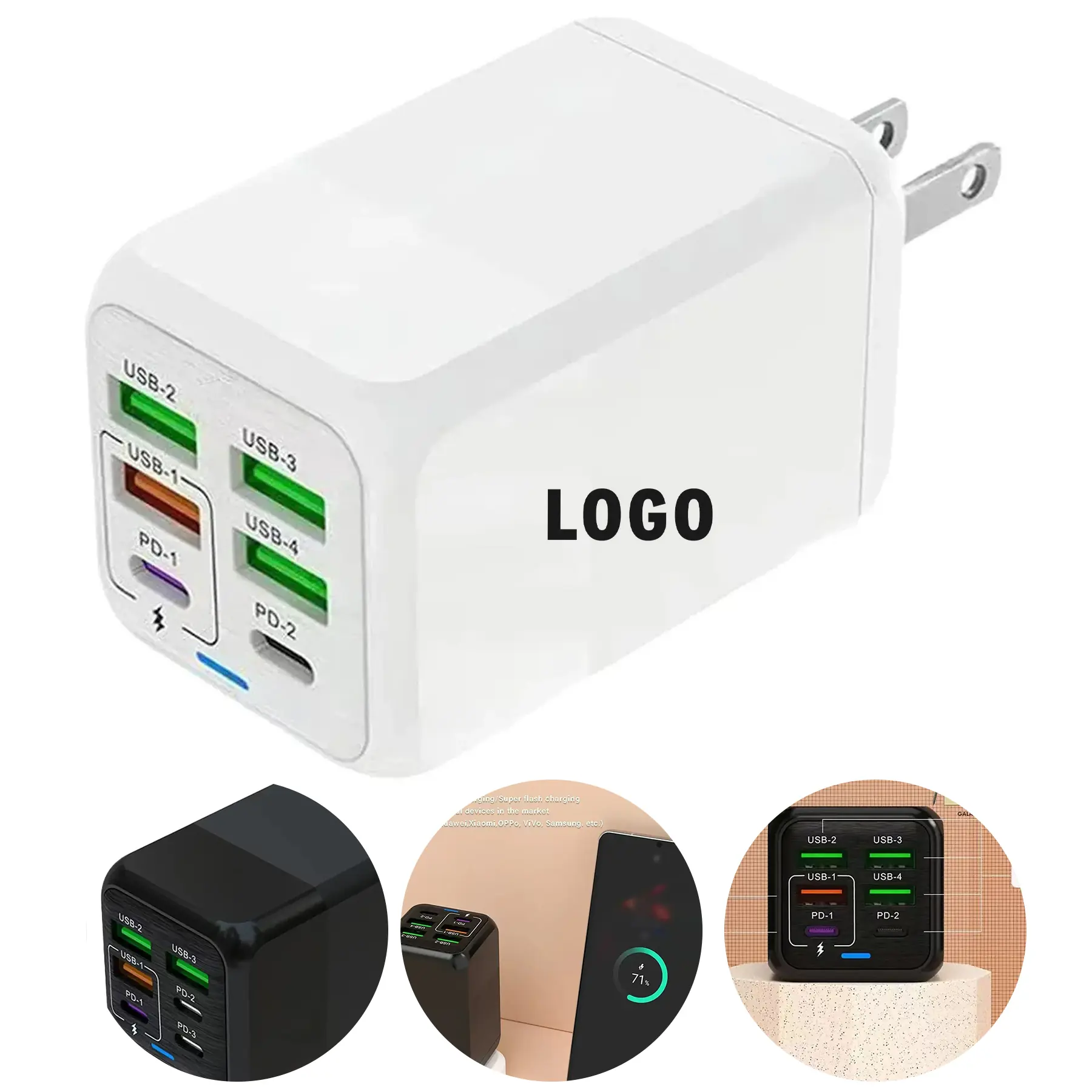 25W 6 Port USB Charger Fast Charging Hub Multiple Gadgets 2