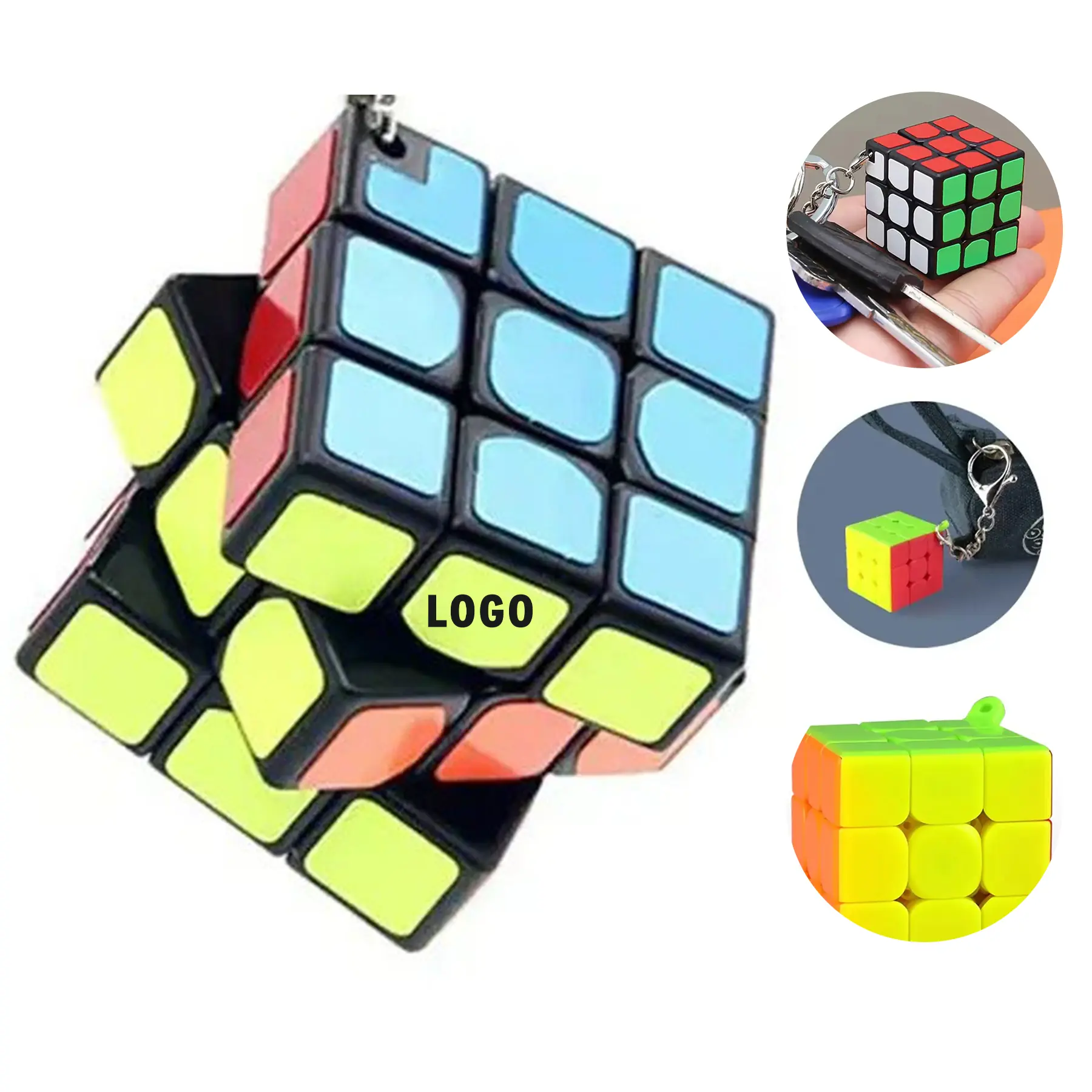 Fidget Cube Stress Reliever Keychain Custom Logo 2