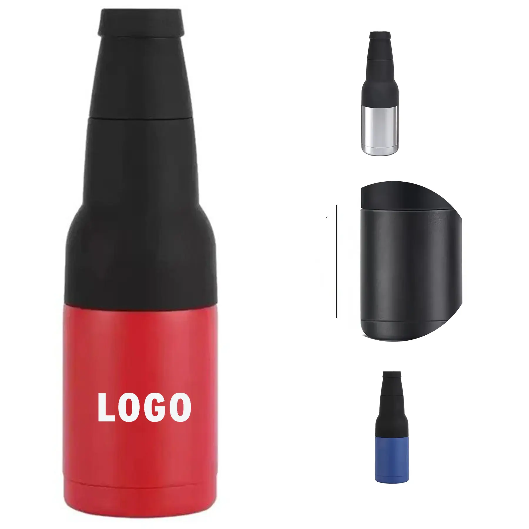 12oz Triple Function Stainless Steel Insulated Beverage Cooler Bottle Holder 2