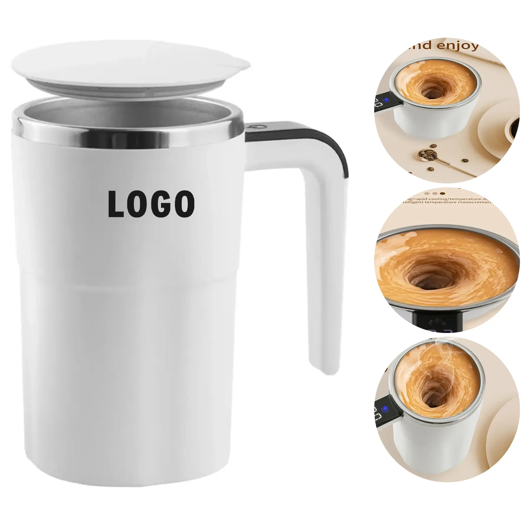 Smart Stir Mug Temperature Display Portable Cup 2