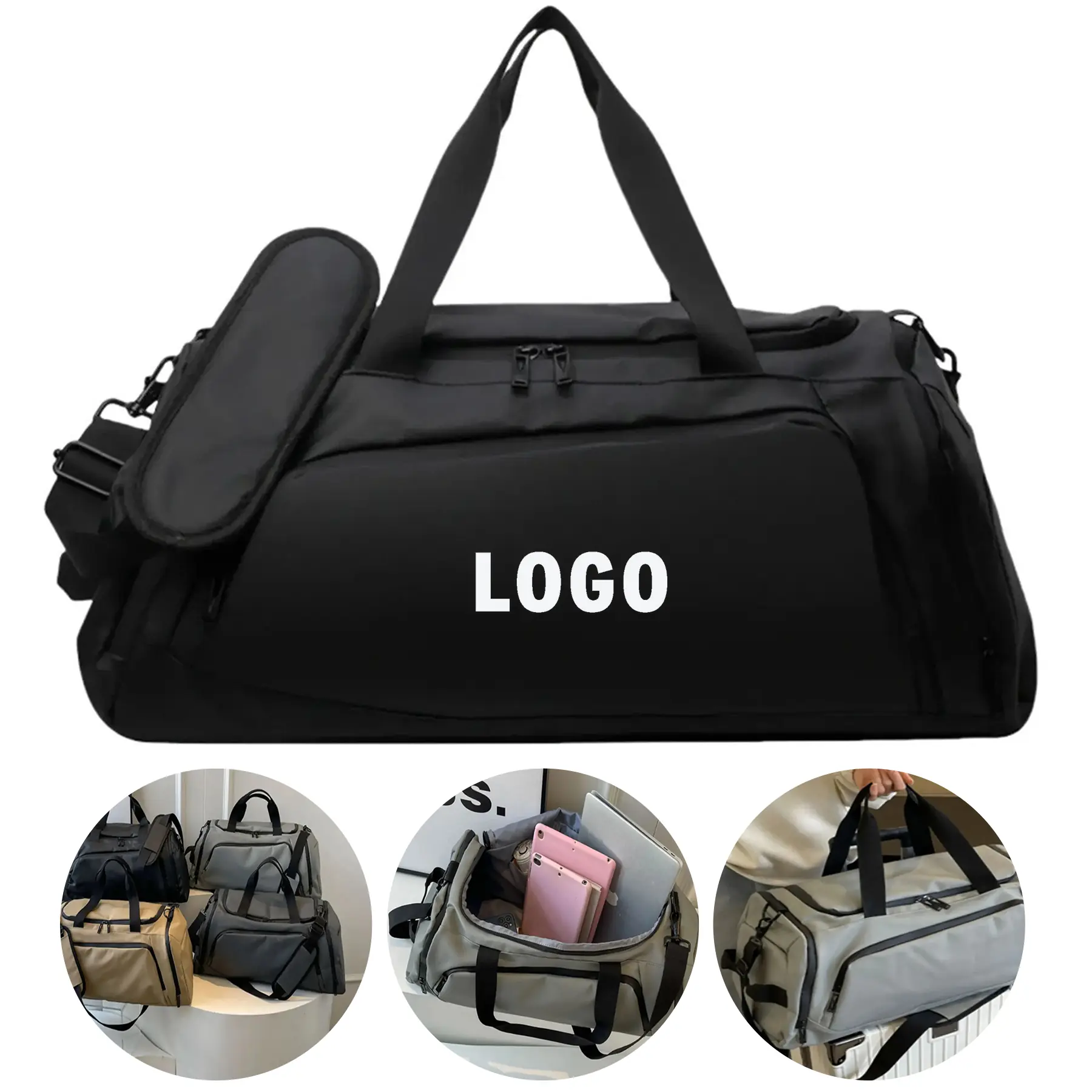 Extra Large Gym Travel Duffel Bag Wet Dry Pocket 2