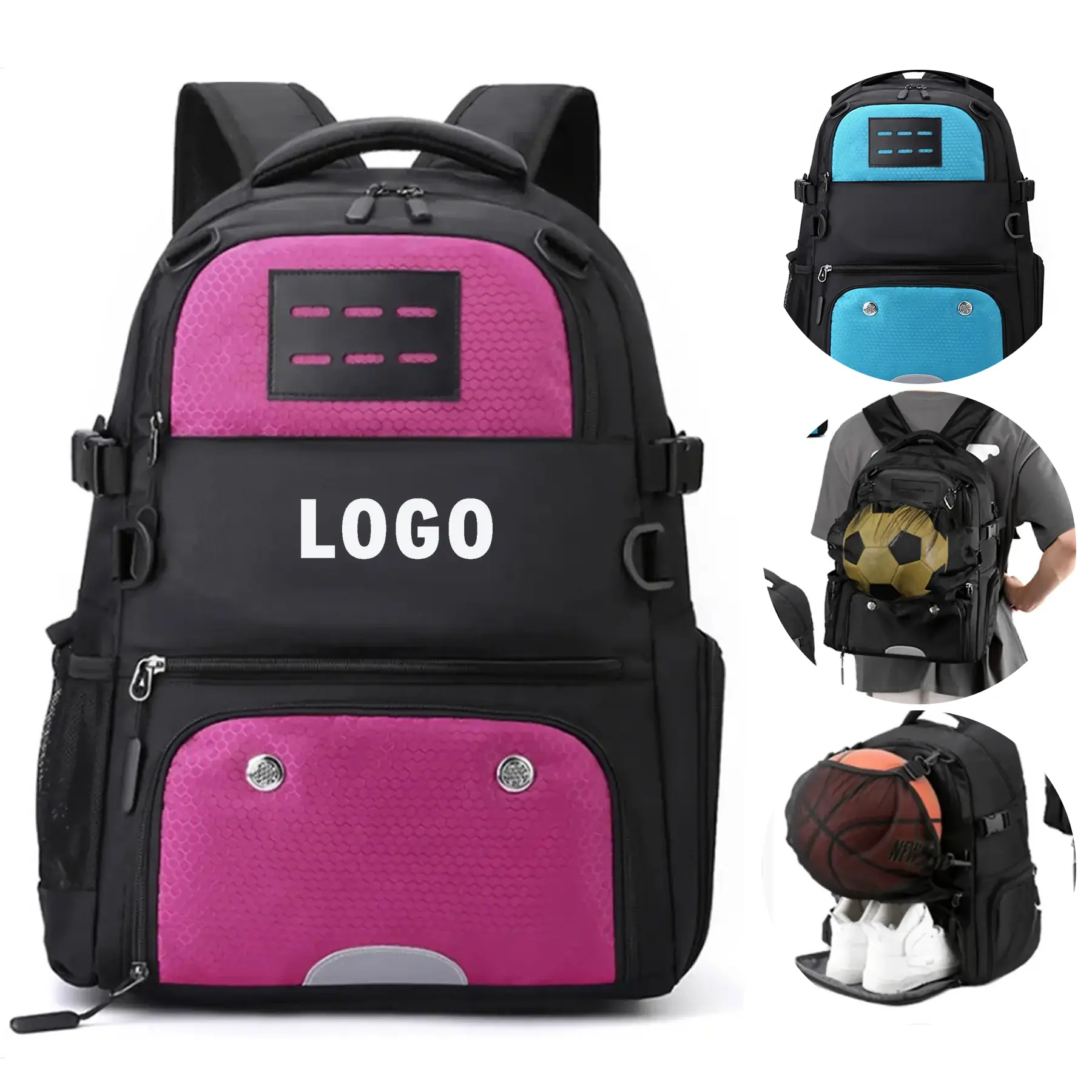 Multipurpose Athletic Backpack Ball Holder Ventilated Shoe Pocket 2