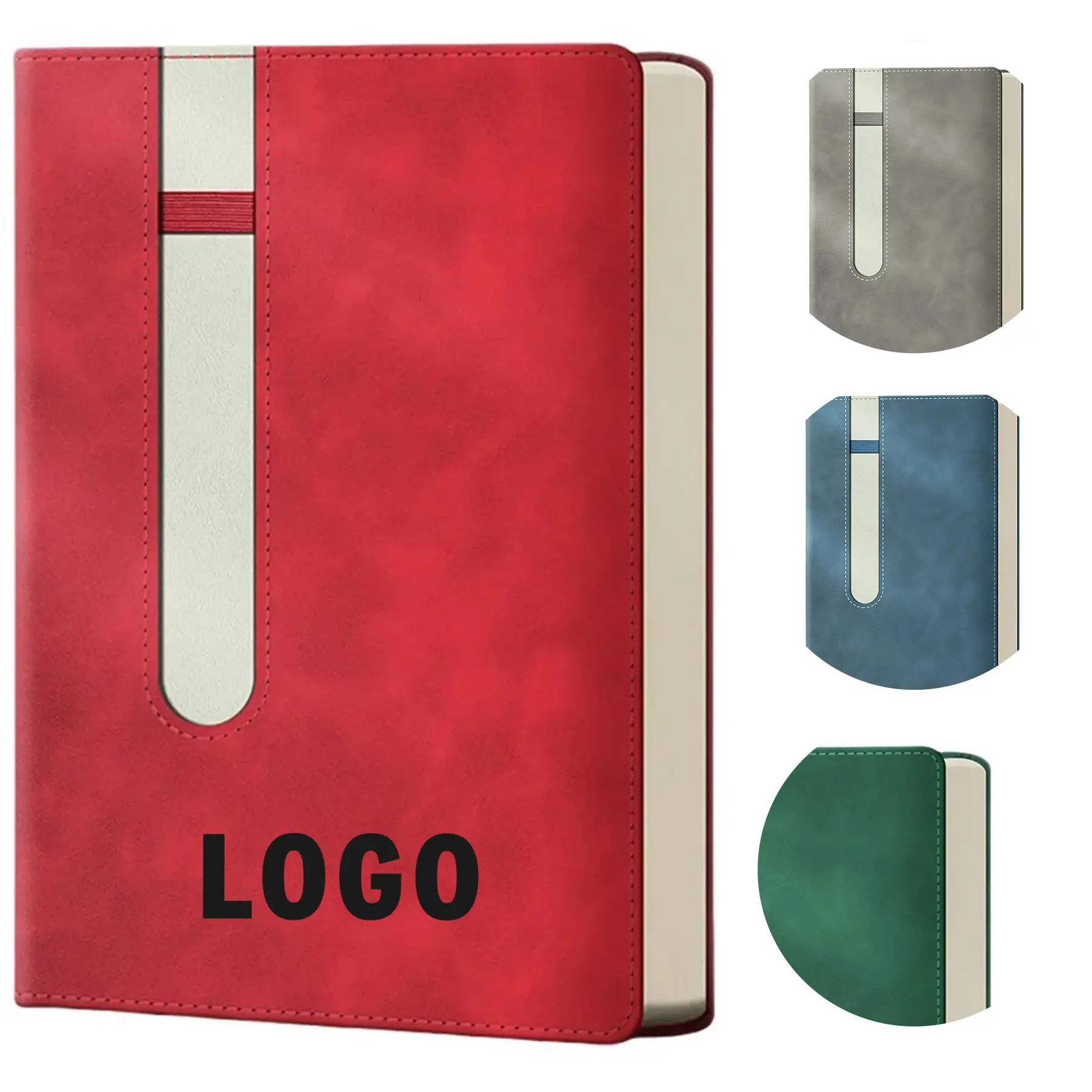 Custom PU Leather Notebook Builtin Pen Holder Office Promotional Gift 2