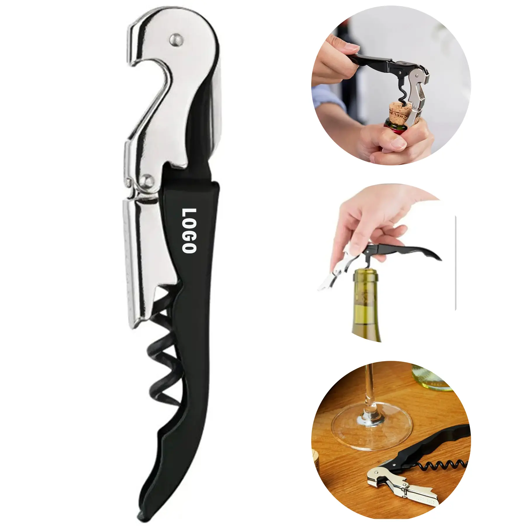 Compact Wine Bottle Opener Corkscrew Foil Cutter 2
