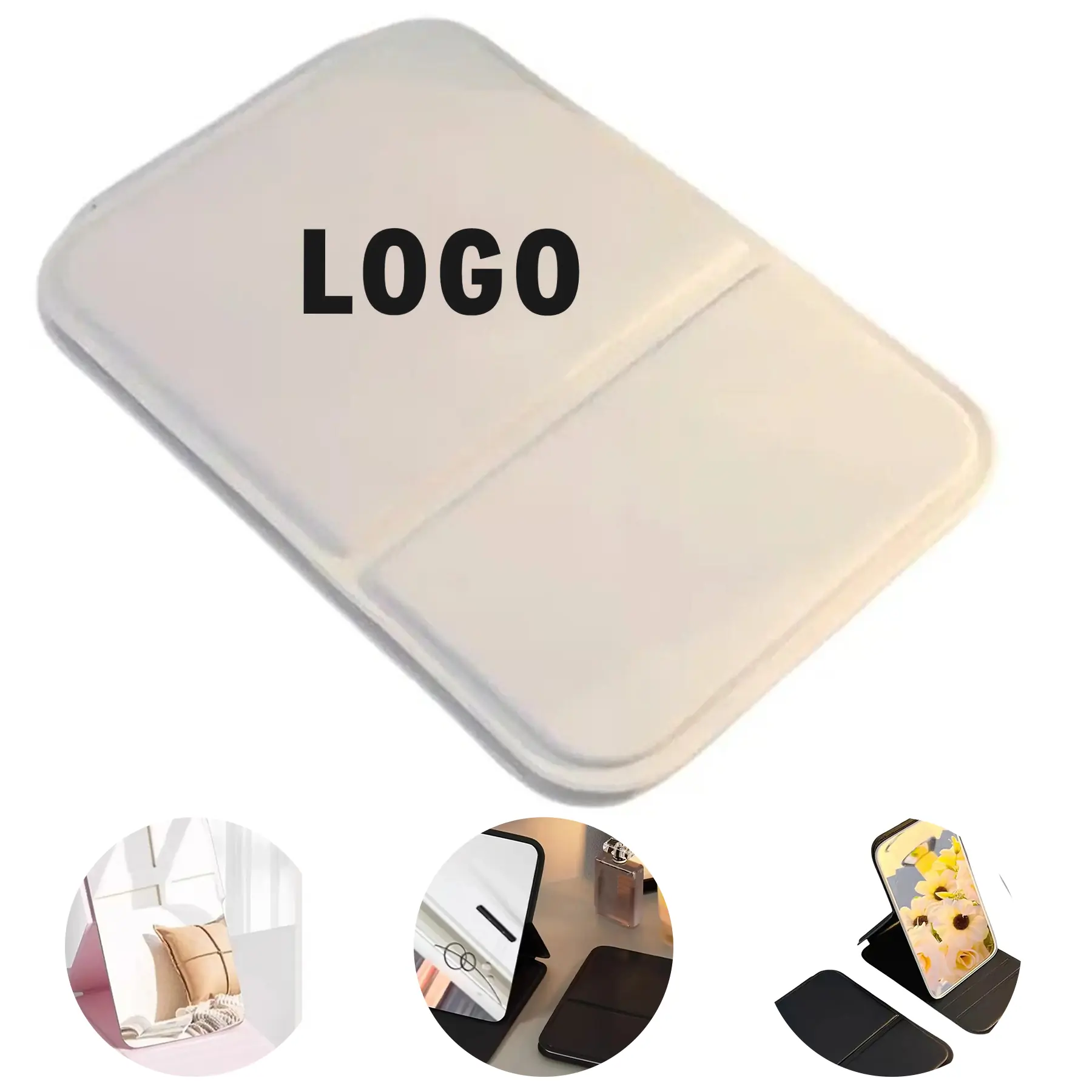Folding Travel Mirror with Stand for Handbag Makeup 2