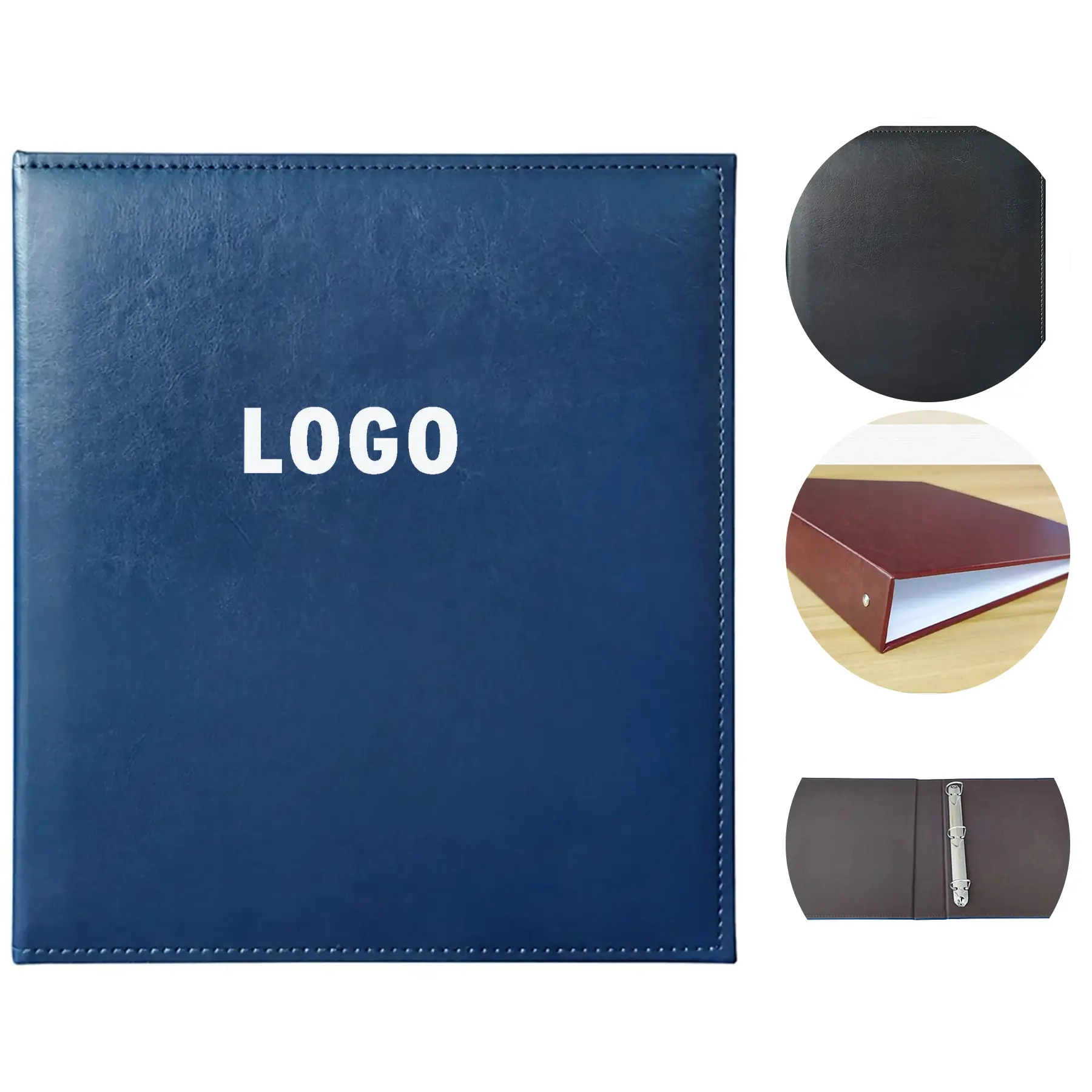 Premium PU Leather A4 Ring Binder Document Organizer 2