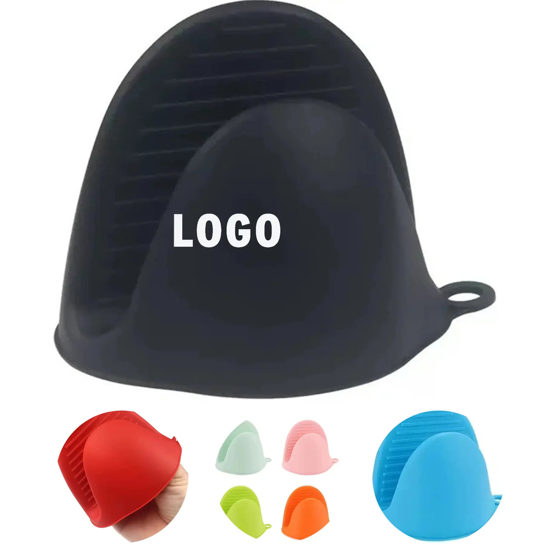 Heat Resistant Silicone Oven Mitts Kitchen Pinch Grips 2
