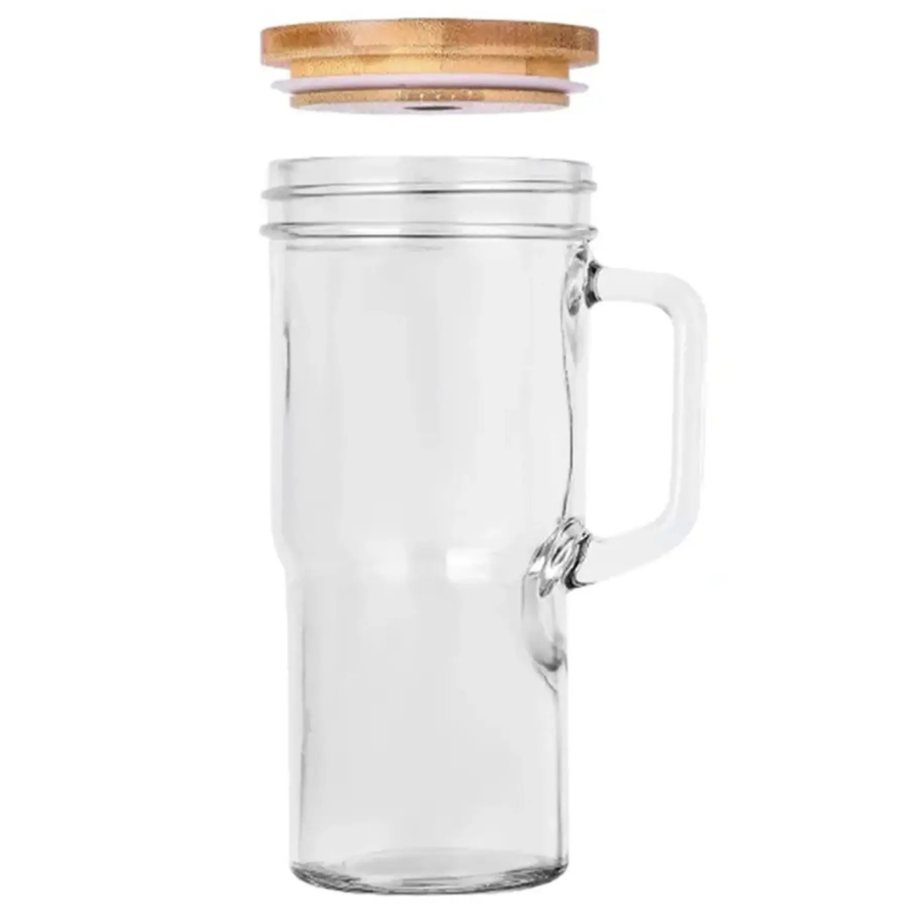 Classic Glass Jar Mug Set Lid Straw Brush