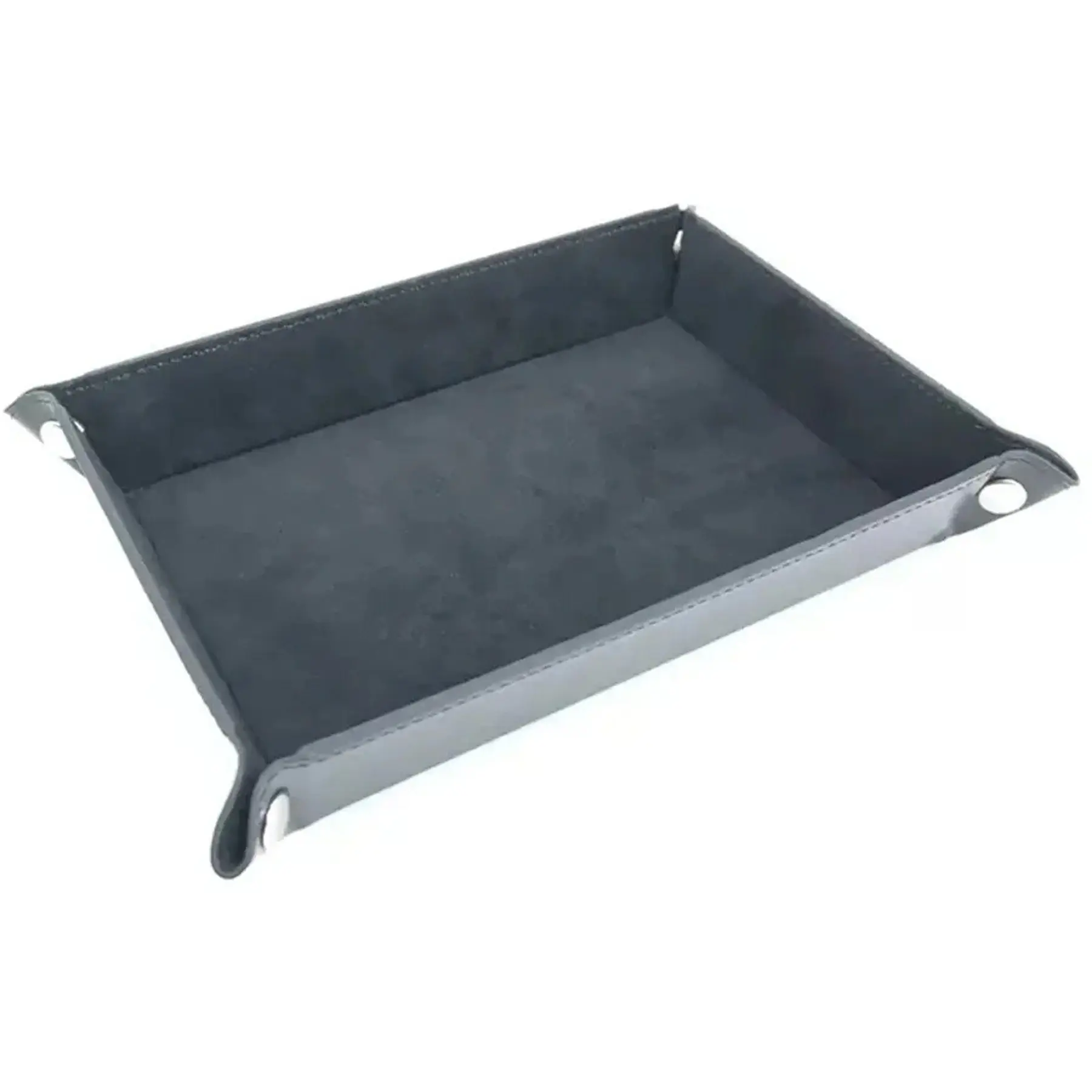 Collapsible PU Leather Desk Organizer Tray Travel Storage