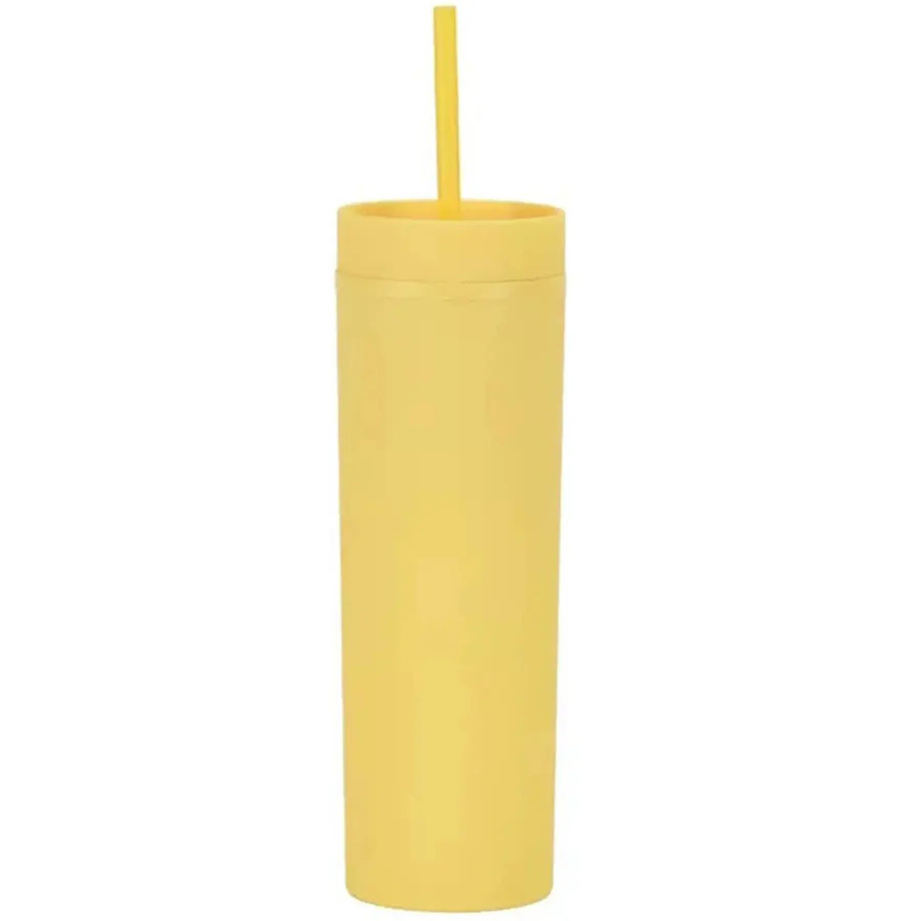 Customizable Double Wall Plastic Tumbler Straw