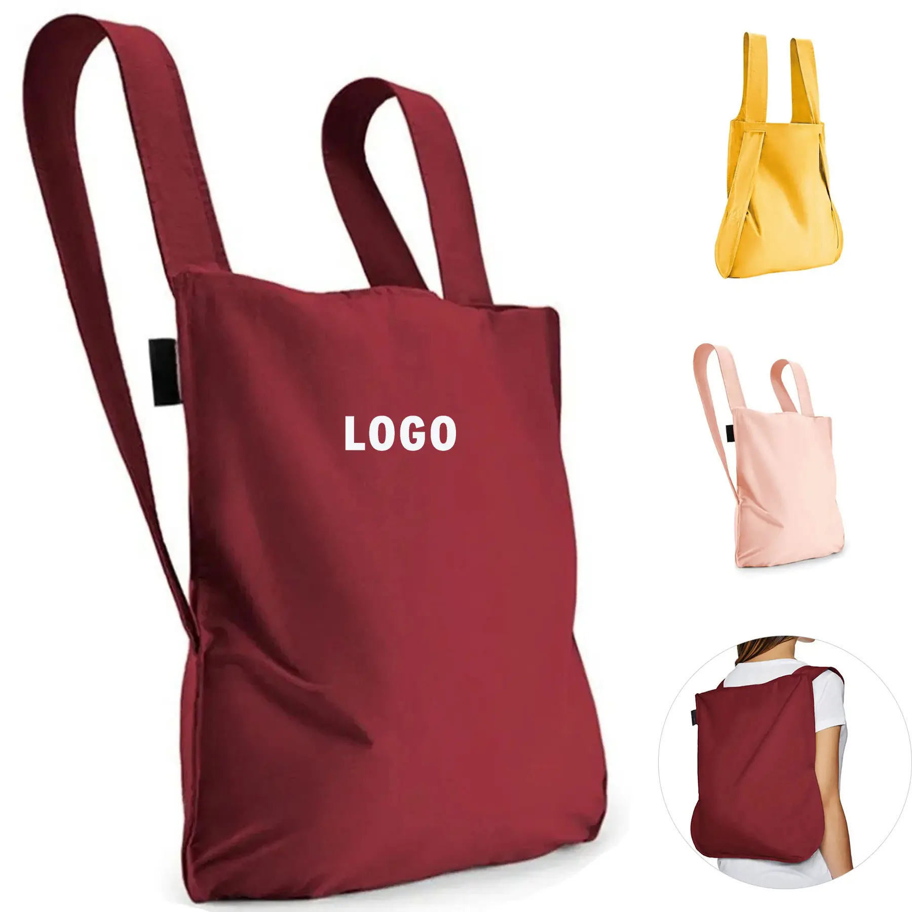Convertible Tote Backpack Foldable Storage Pouch Heavy Duty 2