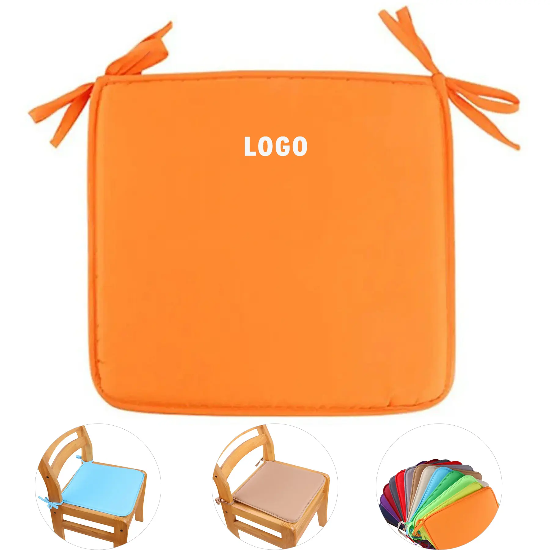 Square Seat Cushions Tie Straps Dining Kitchen Office 2