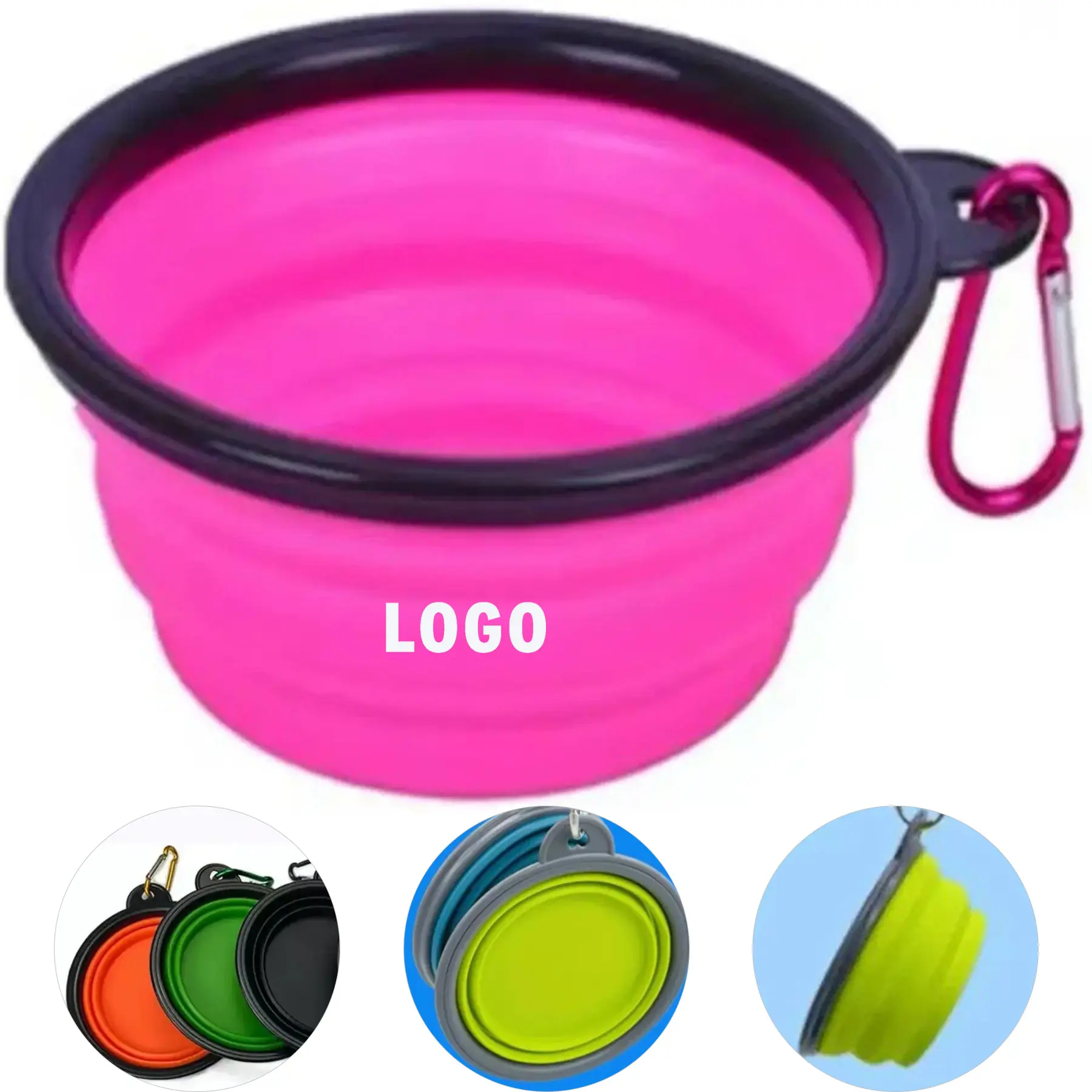 Custom Silicone Collapsible Pet Bowls Portable Outdoor Feeding Dish 2