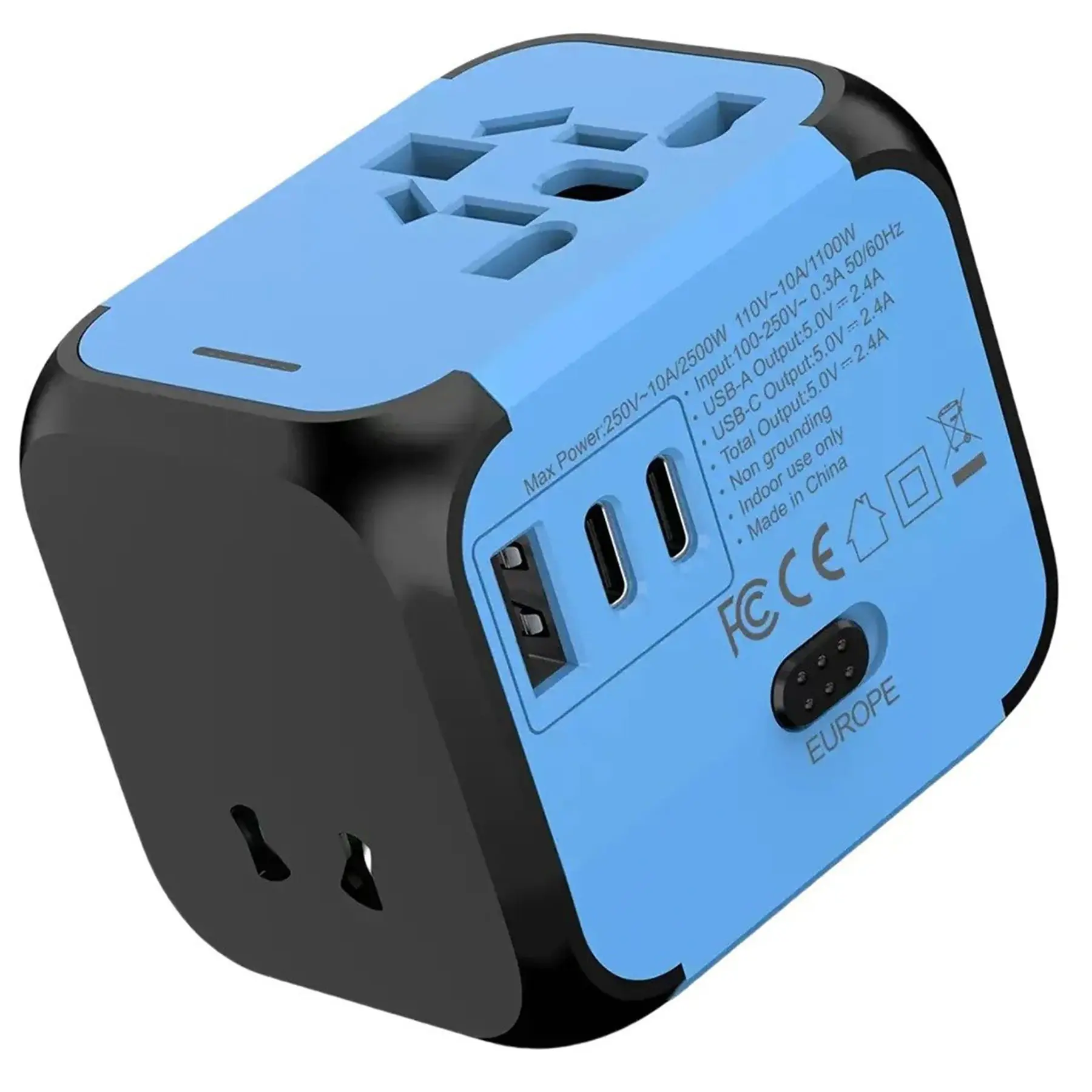Worldwide Universal Travel Adapter USB C Fast Charger 4 Ports