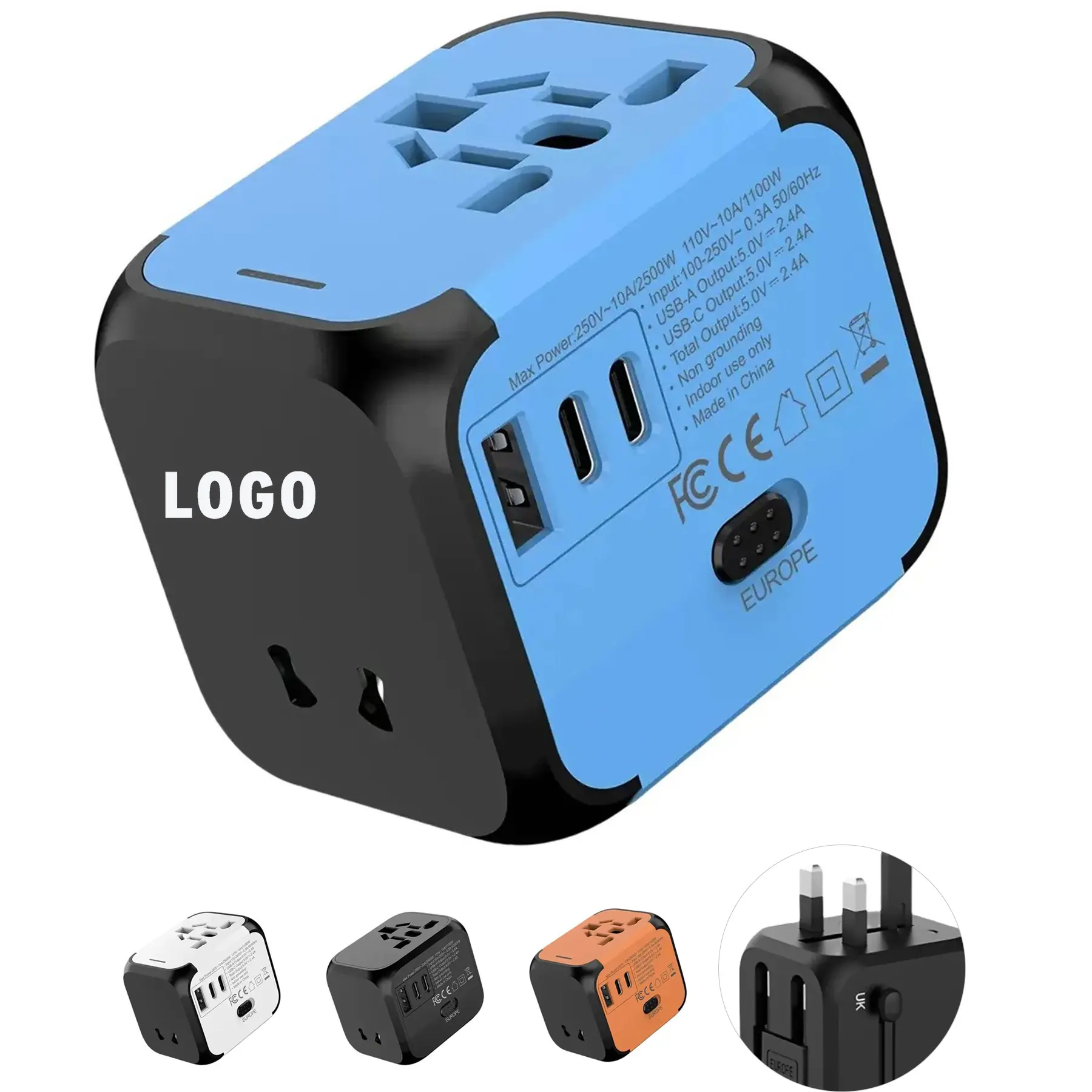 Worldwide Universal Travel Adapter USB C Fast Charger 4 Ports 2