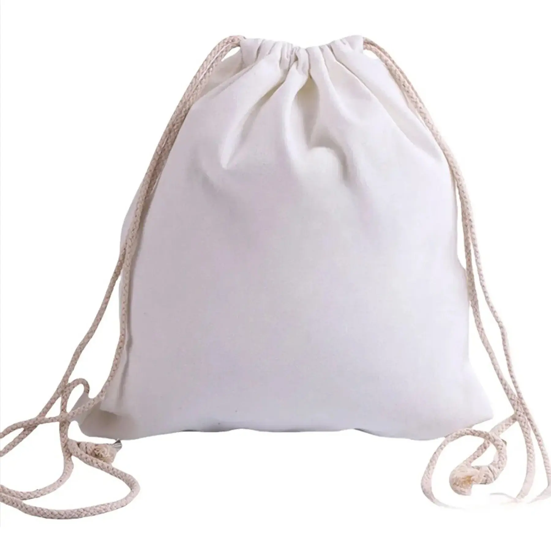 Plain Cotton Canvas Drawstring Backpack for Custom Crafts
