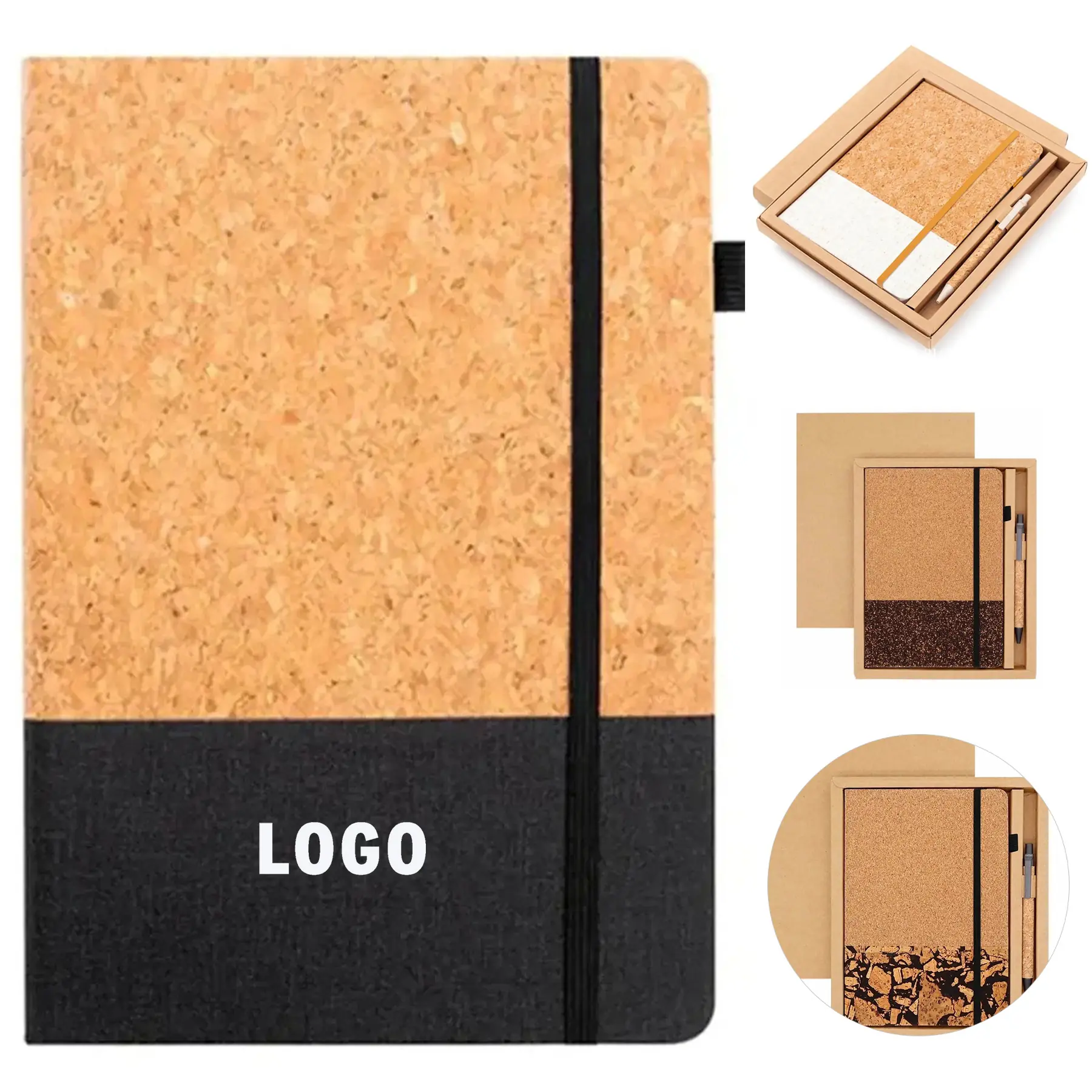 Eco Friendly Cork Notebook Set Pen Sustainable Journal Gift 2