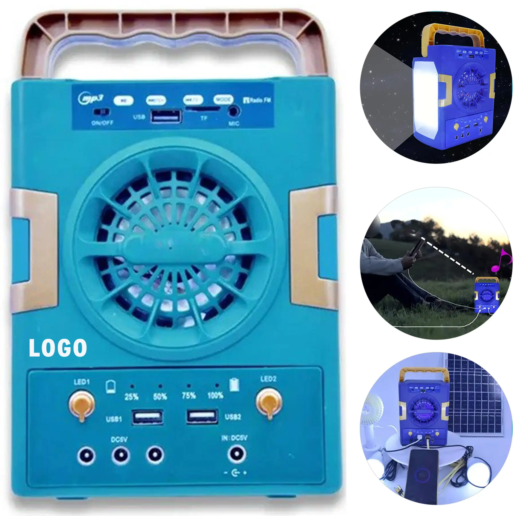 Portable Solar Camping Lantern Bluetooth Speaker 2