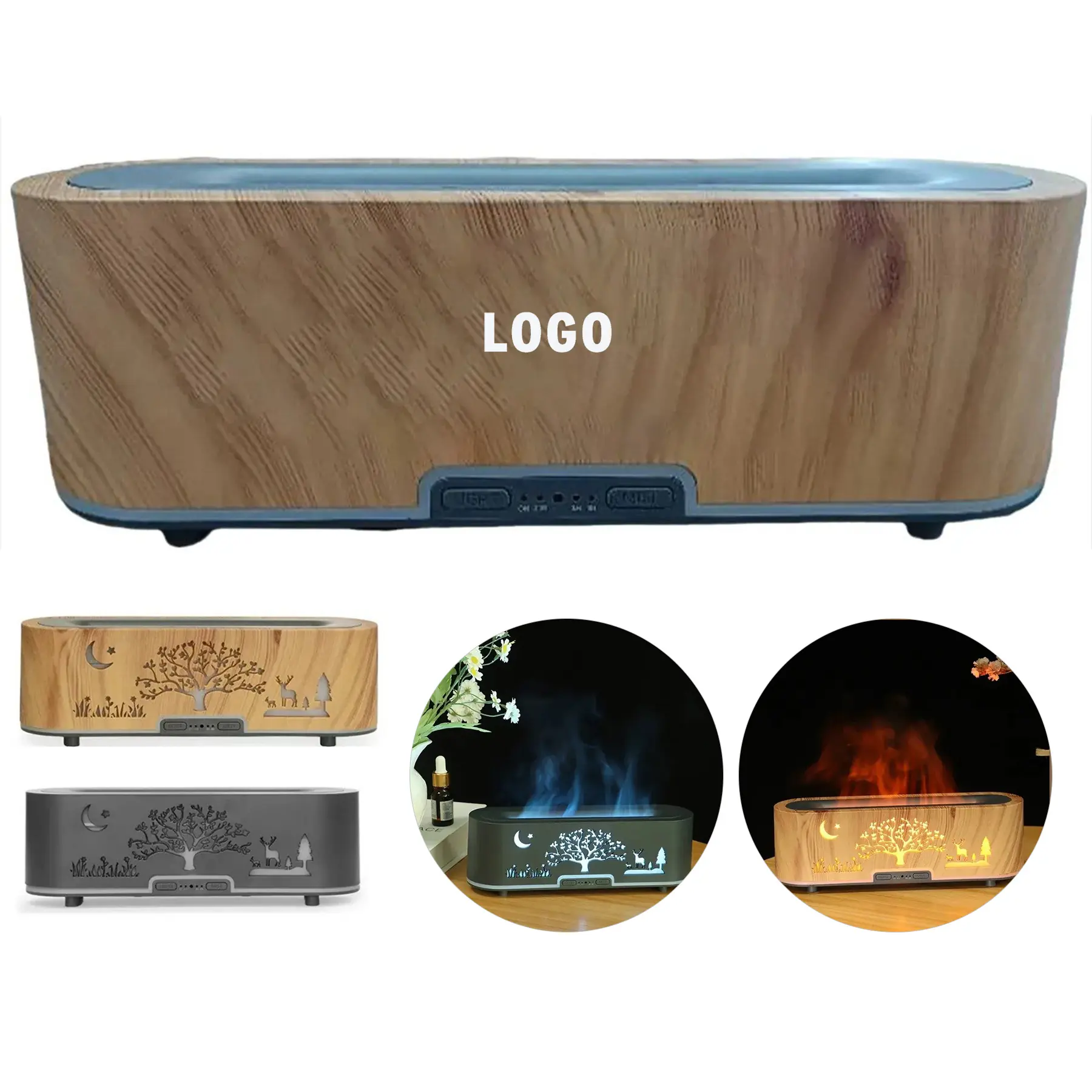 Woodgrain Hollow Flame Aroma Diffuser 2