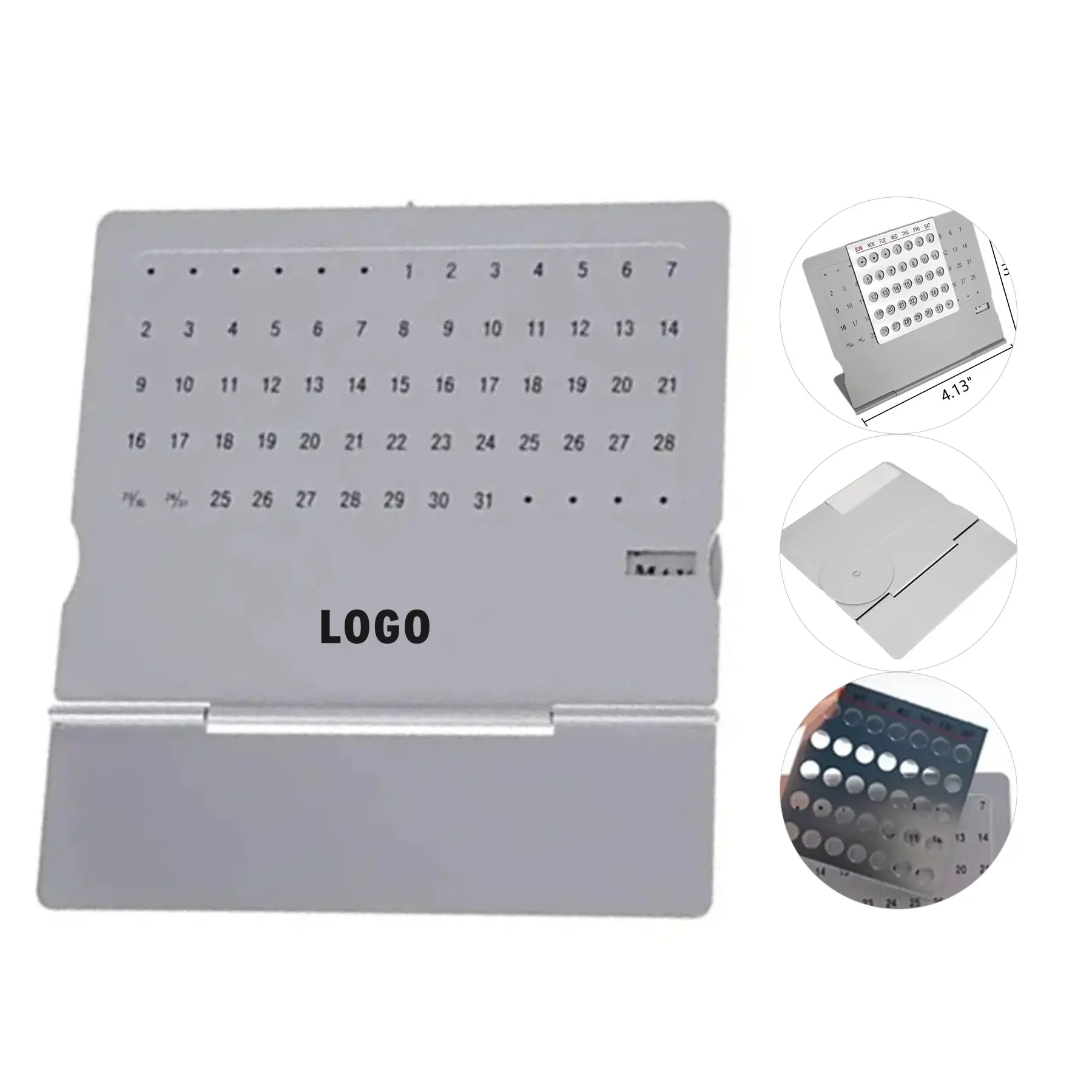 Slim Metal Perpetual Desk Calendar Century 2