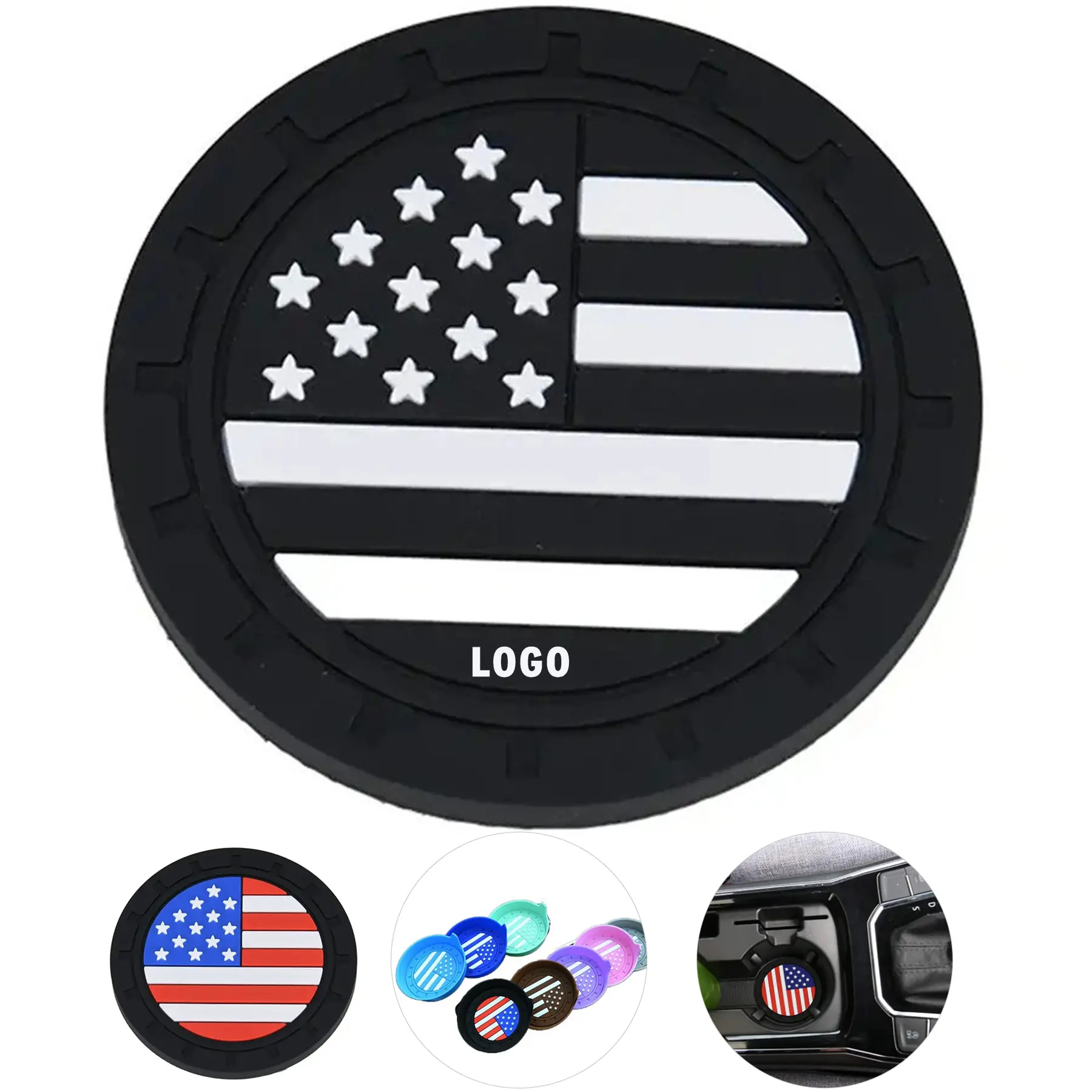 Premium Silicone Car Cup Holder Coasters Deep Spill Catcher Non Slip Protect Vehicle Cup Holders 2