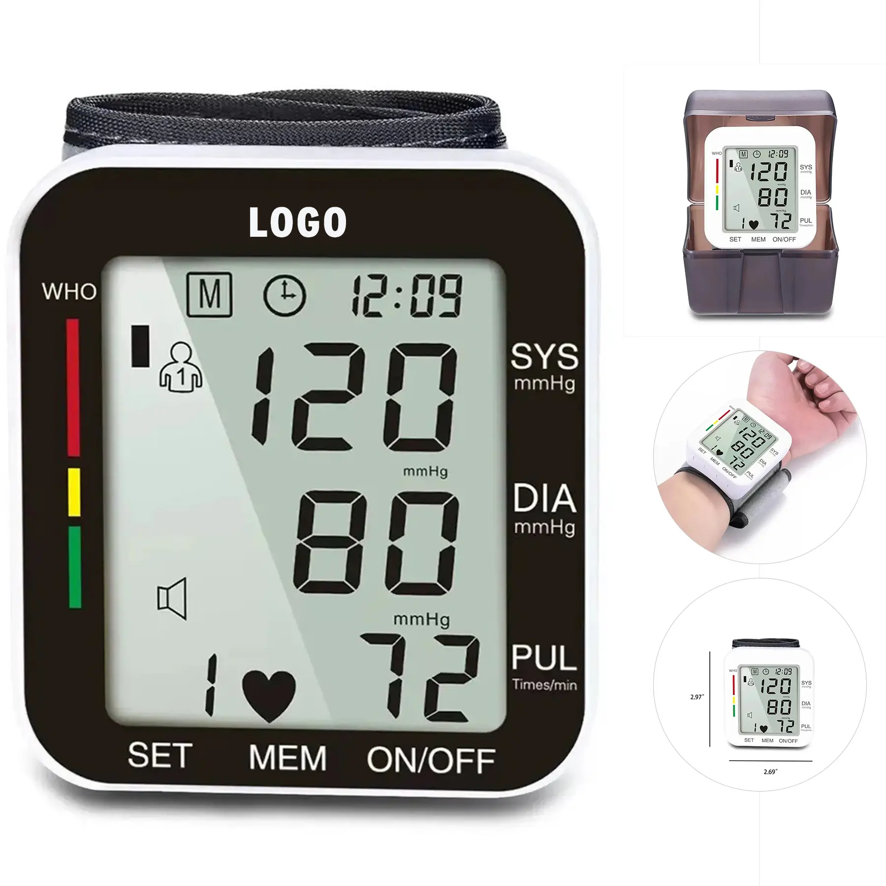 Portable Wrist Blood Pressure Monitor Digital Display 2