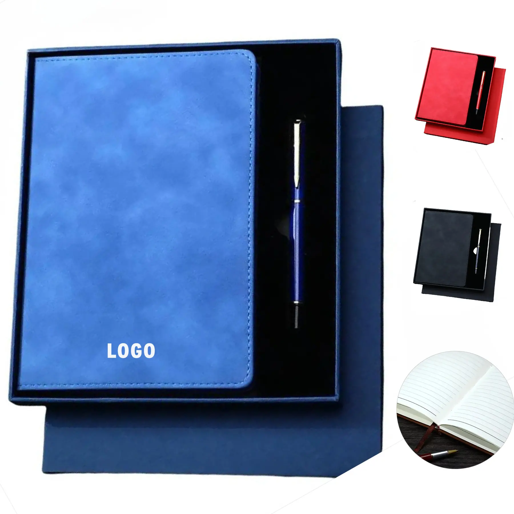 Executive Leather Notebook Pen Set Custom Logo Business Gift 2