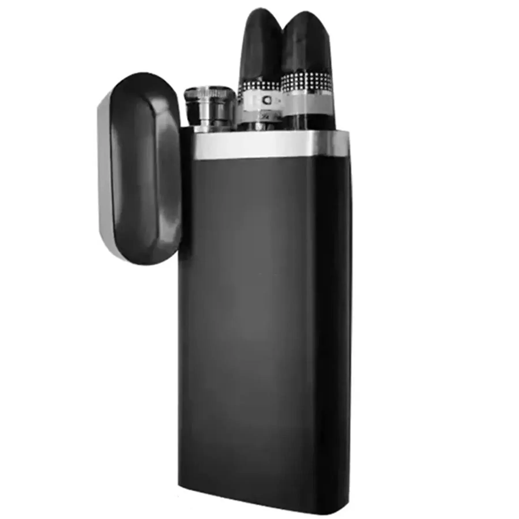 Portable Stainless Steel Cigar Wine Flask Travel Case 2 Ounce