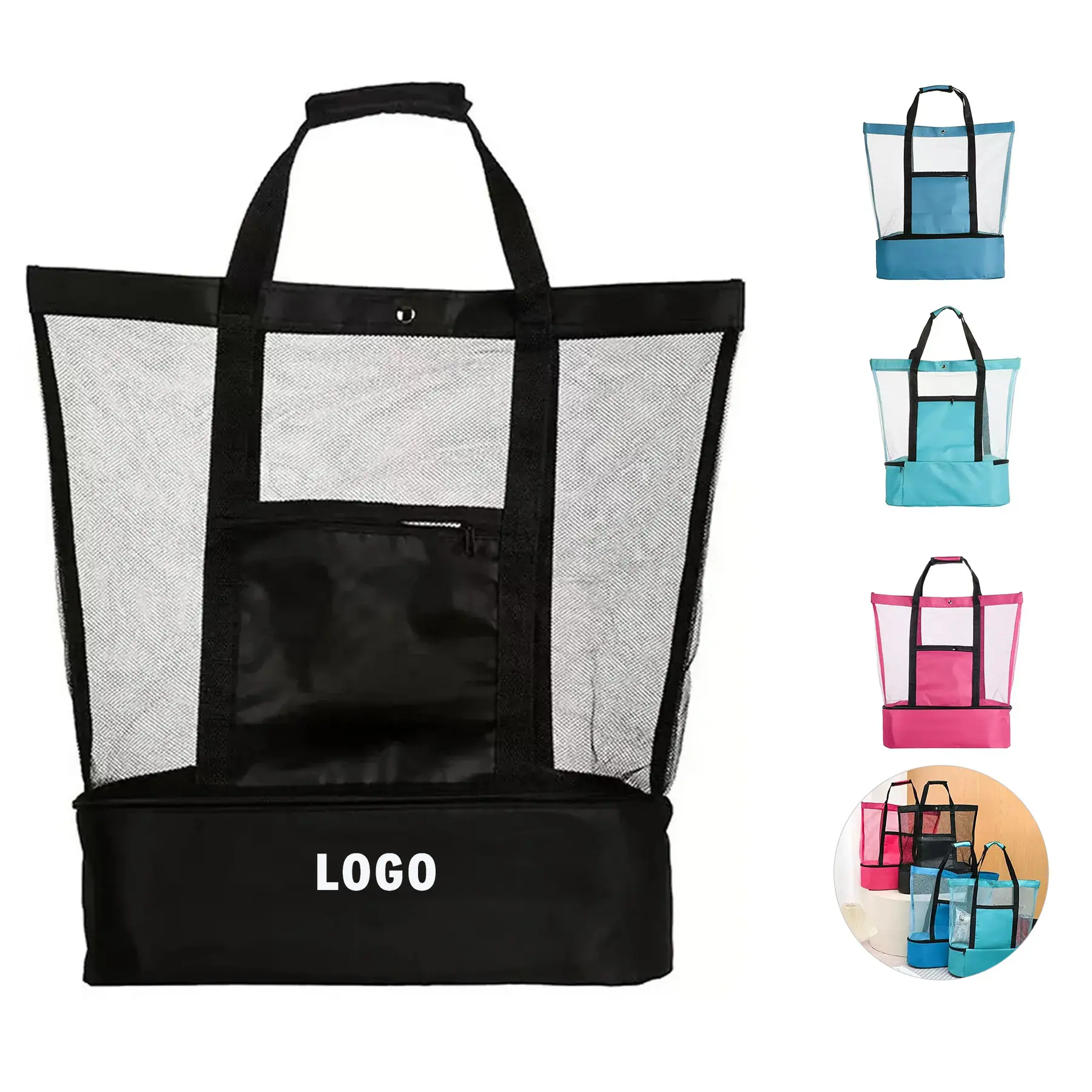 Outdoor Picnic Mesh Cooler Tote Bag 2