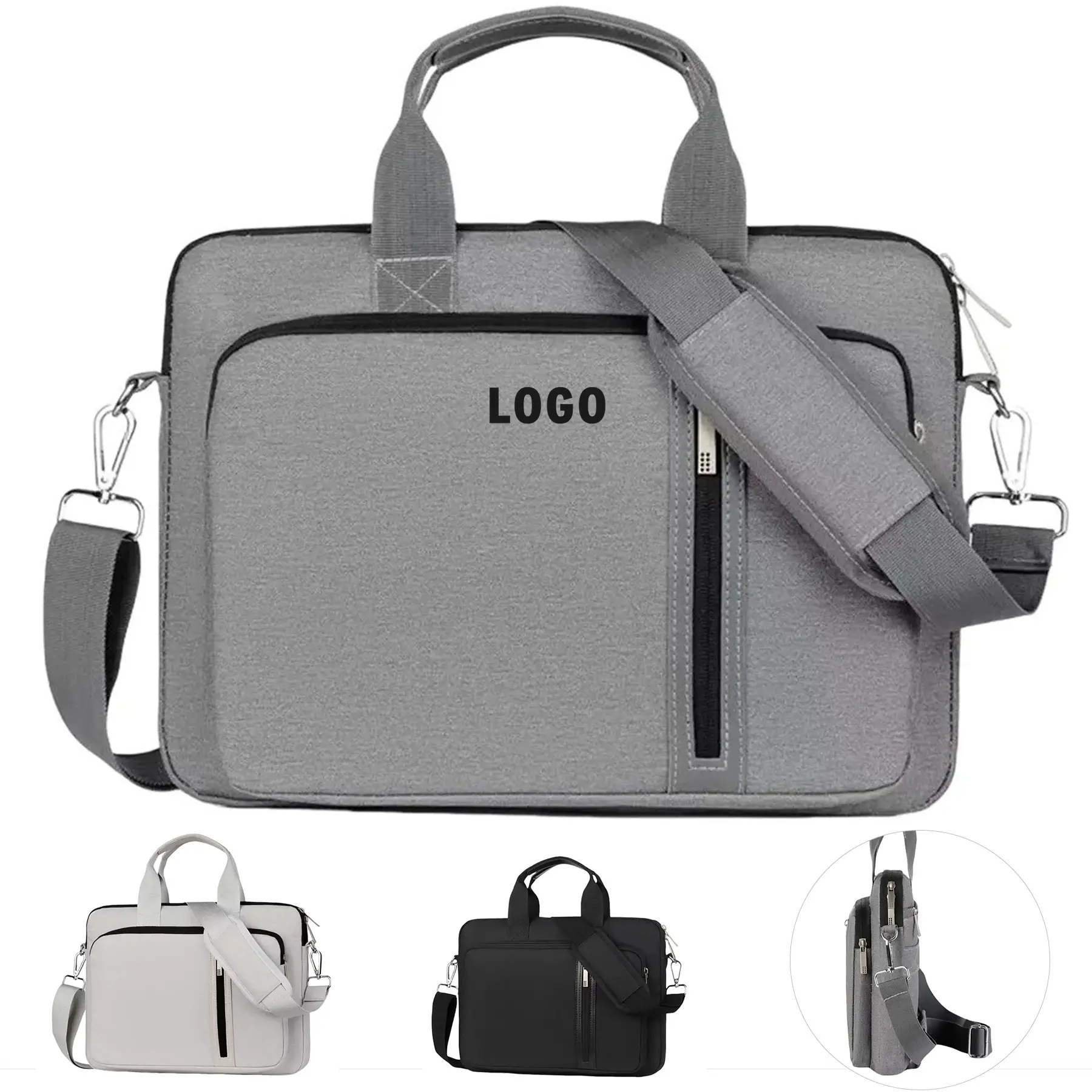Shockproof Double Layer Laptop Messenger Bag Shoulder Strap 2
