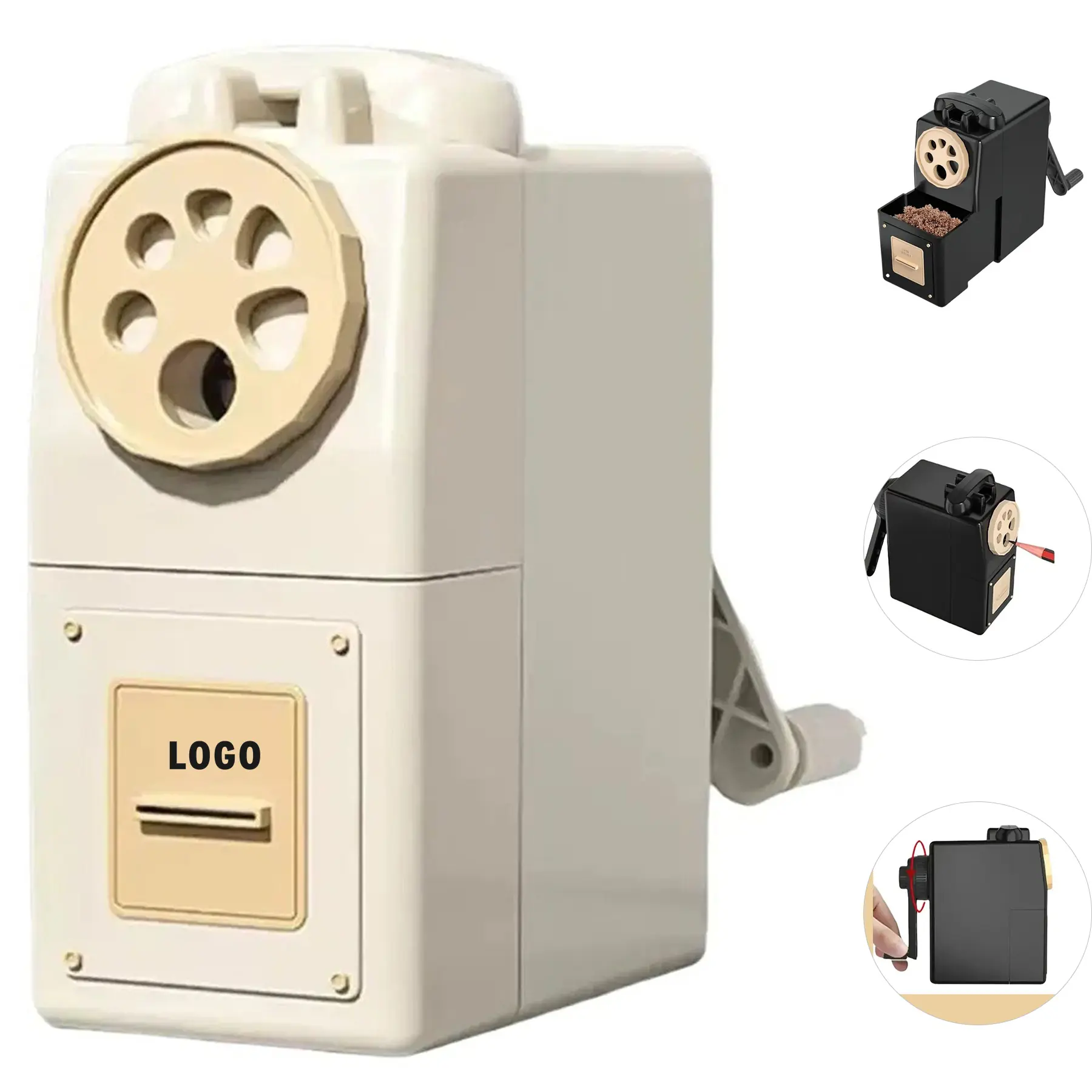 Five Settings Adjustable Multiple Hole Manual Pencil Sharpener 2