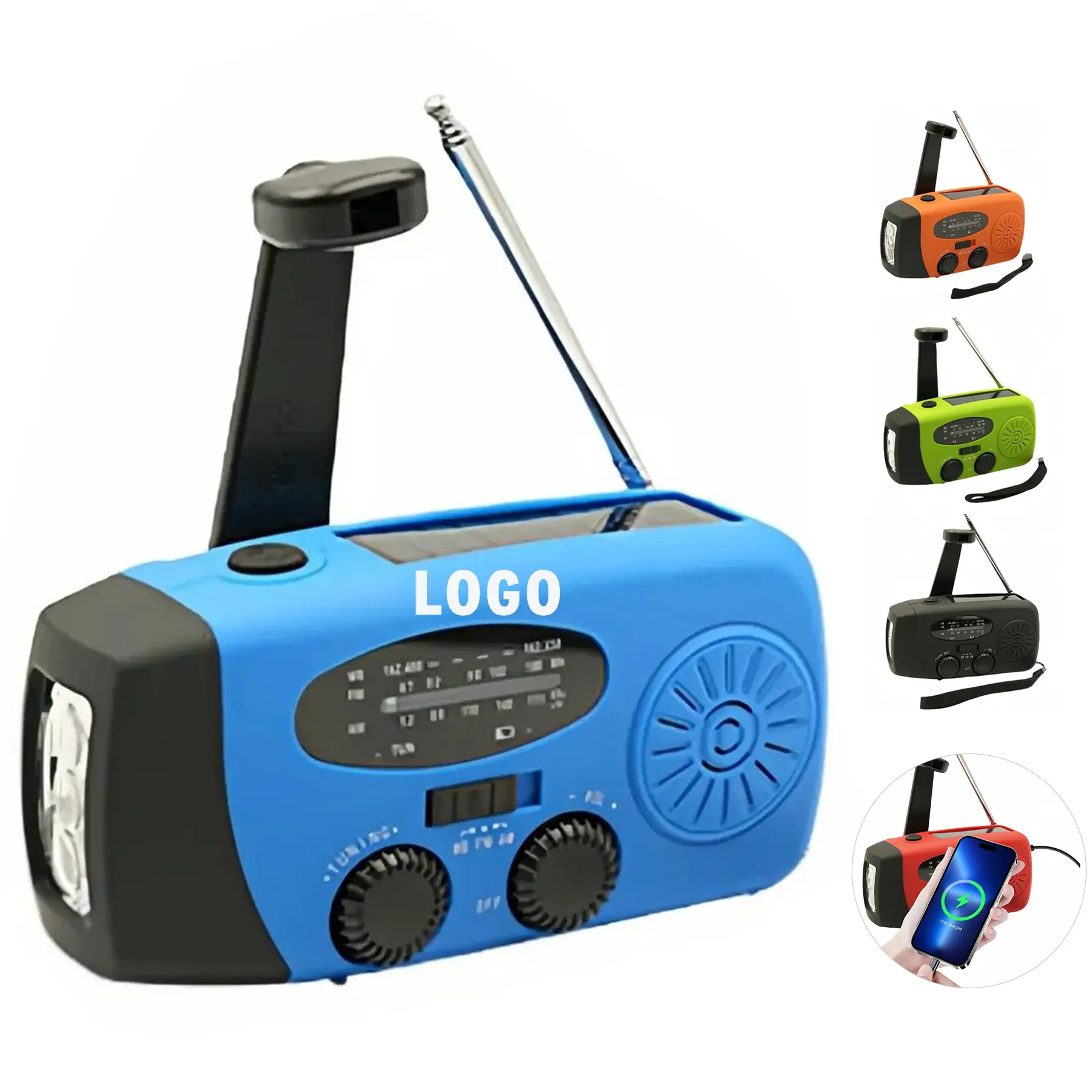 Emergency Crank Radio LED Flashlight Solar Power Bank 2