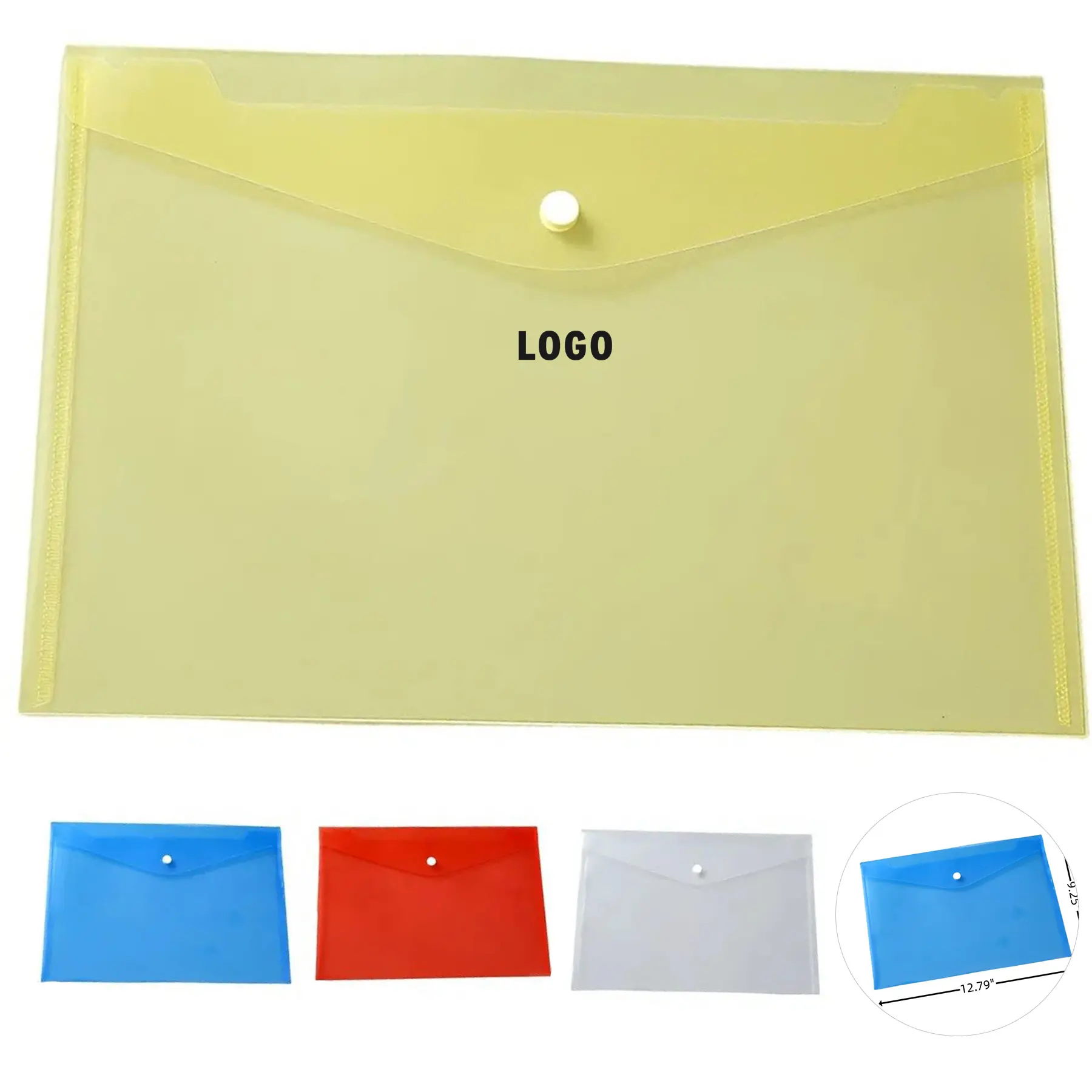 Clear Plastic Snap Closure Envelope Folder 2