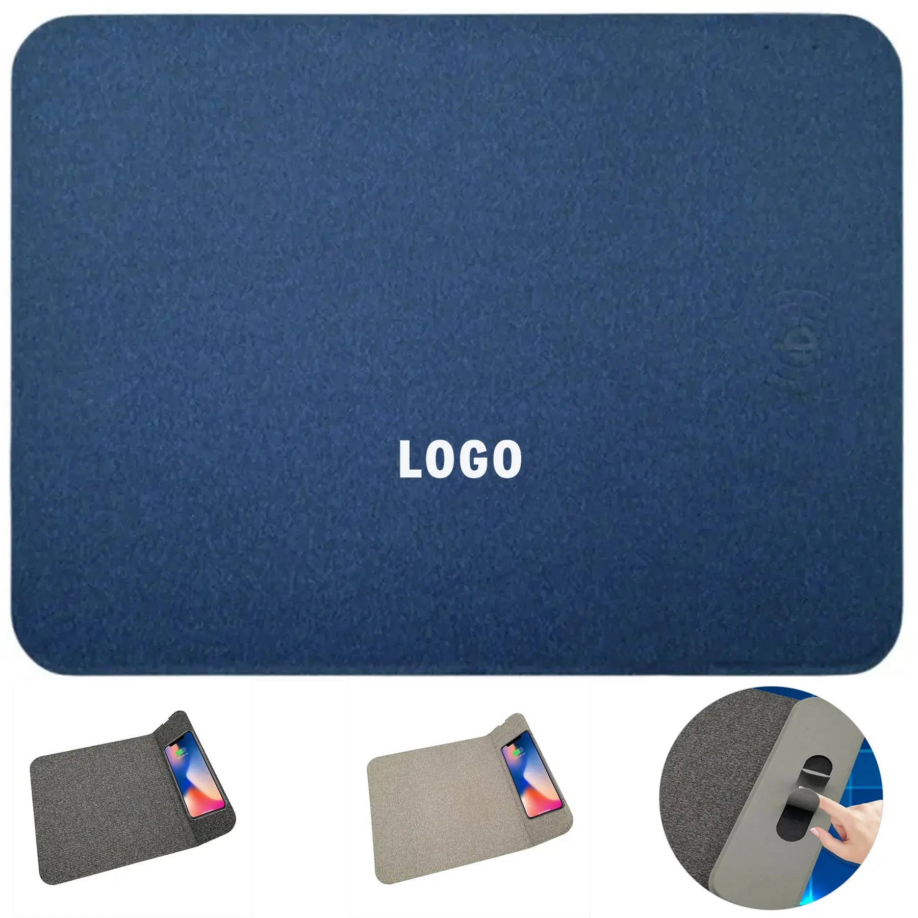 Wireless Charging Mouse Pad Desk Mat Office Custom Logo 2